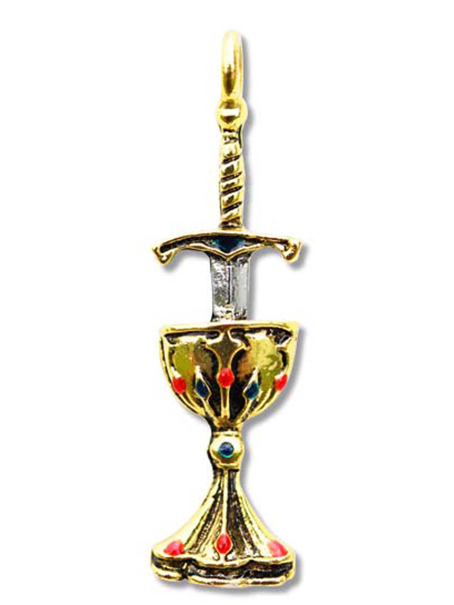 Adelia´s Amulett »Amulett Anhänger Talismane der Tempelritter Schwert und Kelch«, Schwert und Kelch - Vollkommene Liebe und Vertrauen