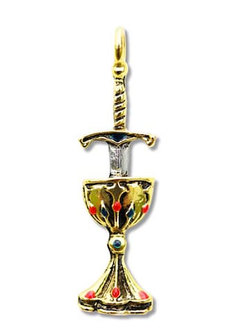 Amulett »Amulett Anhänger Talismane der Tempelritter Schwert und Kelch«