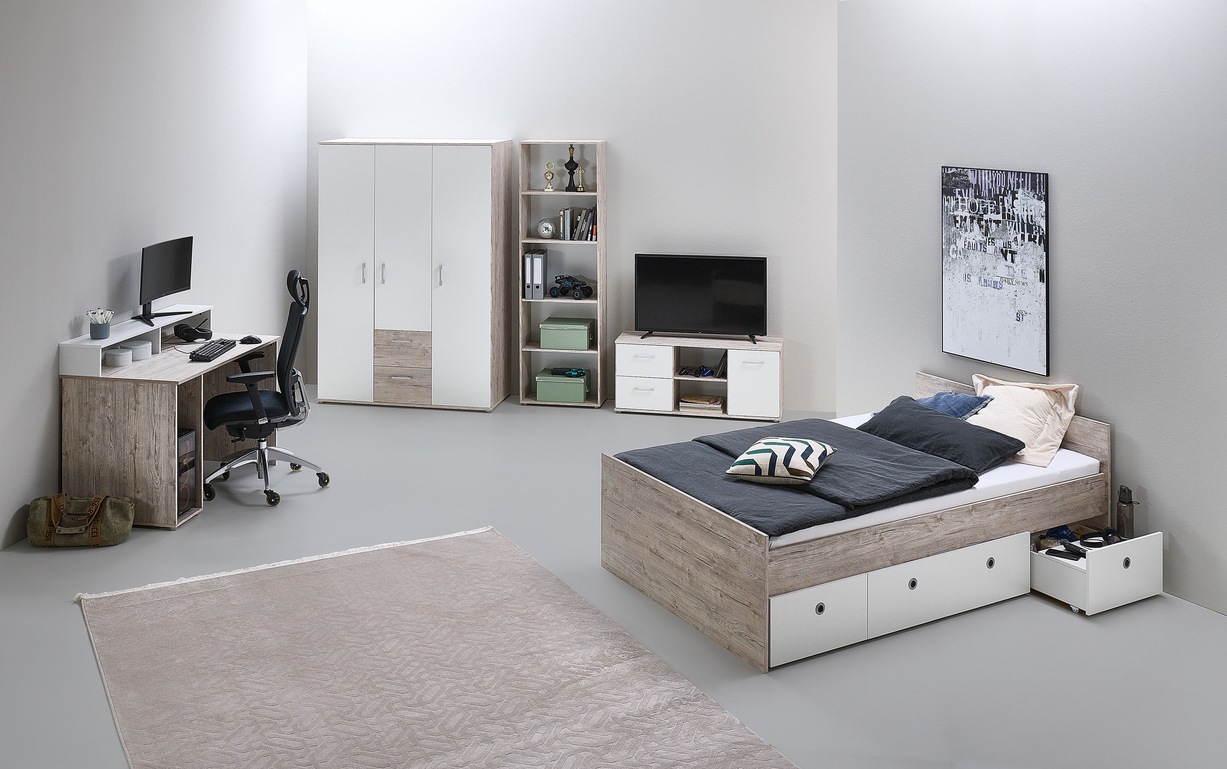 Home affaire Stauraumbett "Jugendbett "Rieke" 120 x 200 cm", (1 tlg.), Juge günstig online kaufen