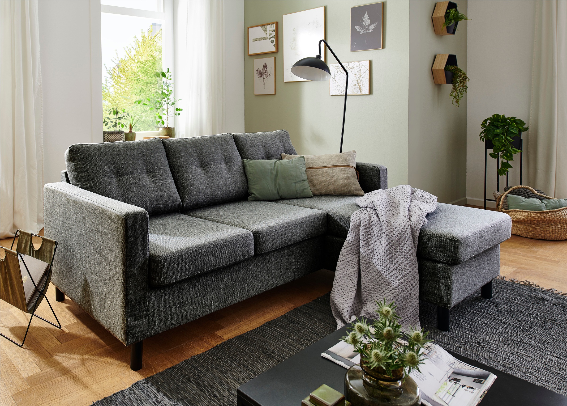 OTTO home Ecksofa "Tea L-Form" Ecksofa, frei im Raum stellbar und Recamiere beidseitig montierbar