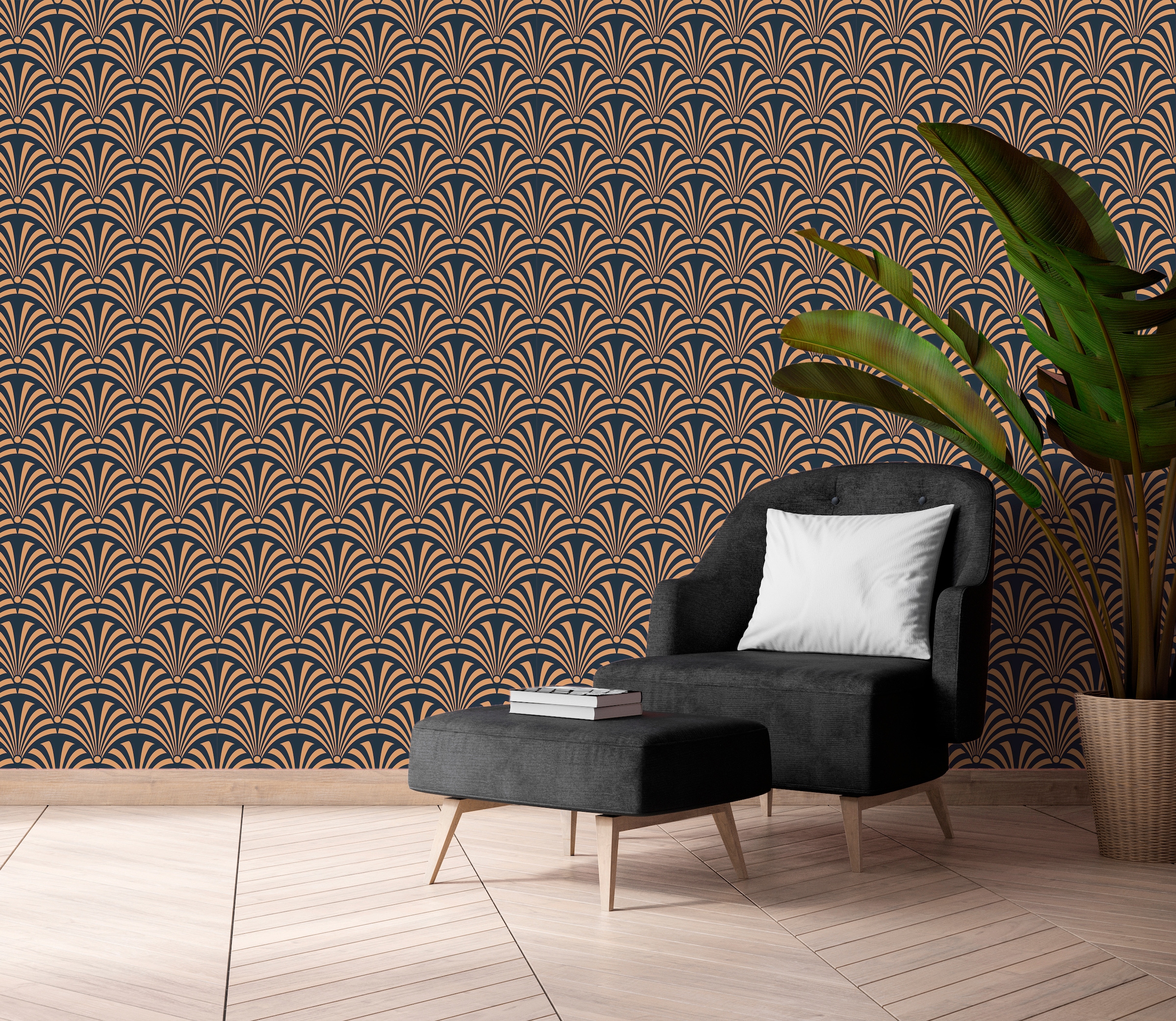 queence Vinyltapete »Emily«, bedruckt-Barock-Antikoptik-Kunst, 90x250cm, selbstklebend, kinderleichte Anbringung, Sticker