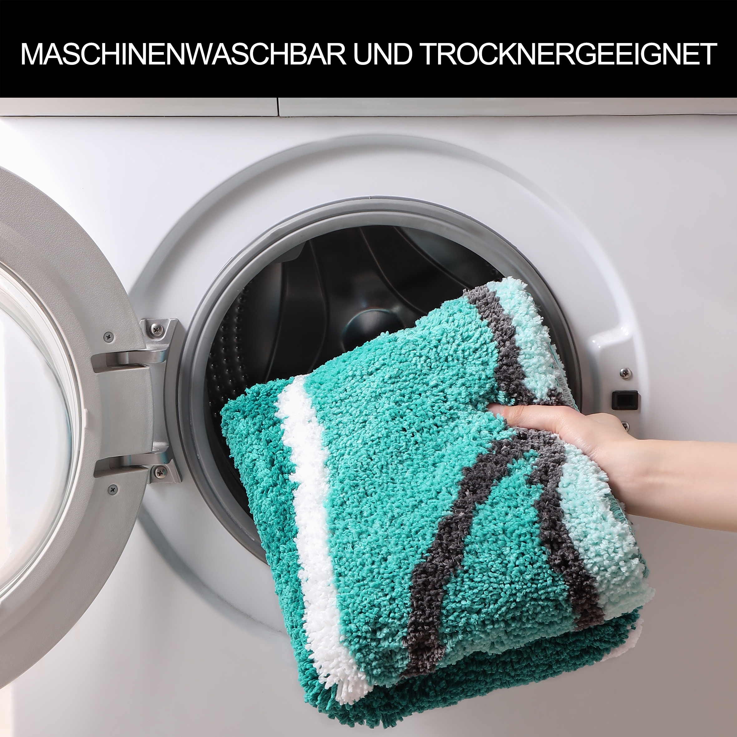my home Badematte »Juna mit Muster, Badvorleger, Badezimmer Teppich, Duschvorleger«, rutschhemmend beschichtet, strapazierfähig, besonders weich, Design, Badematten, Badteppich