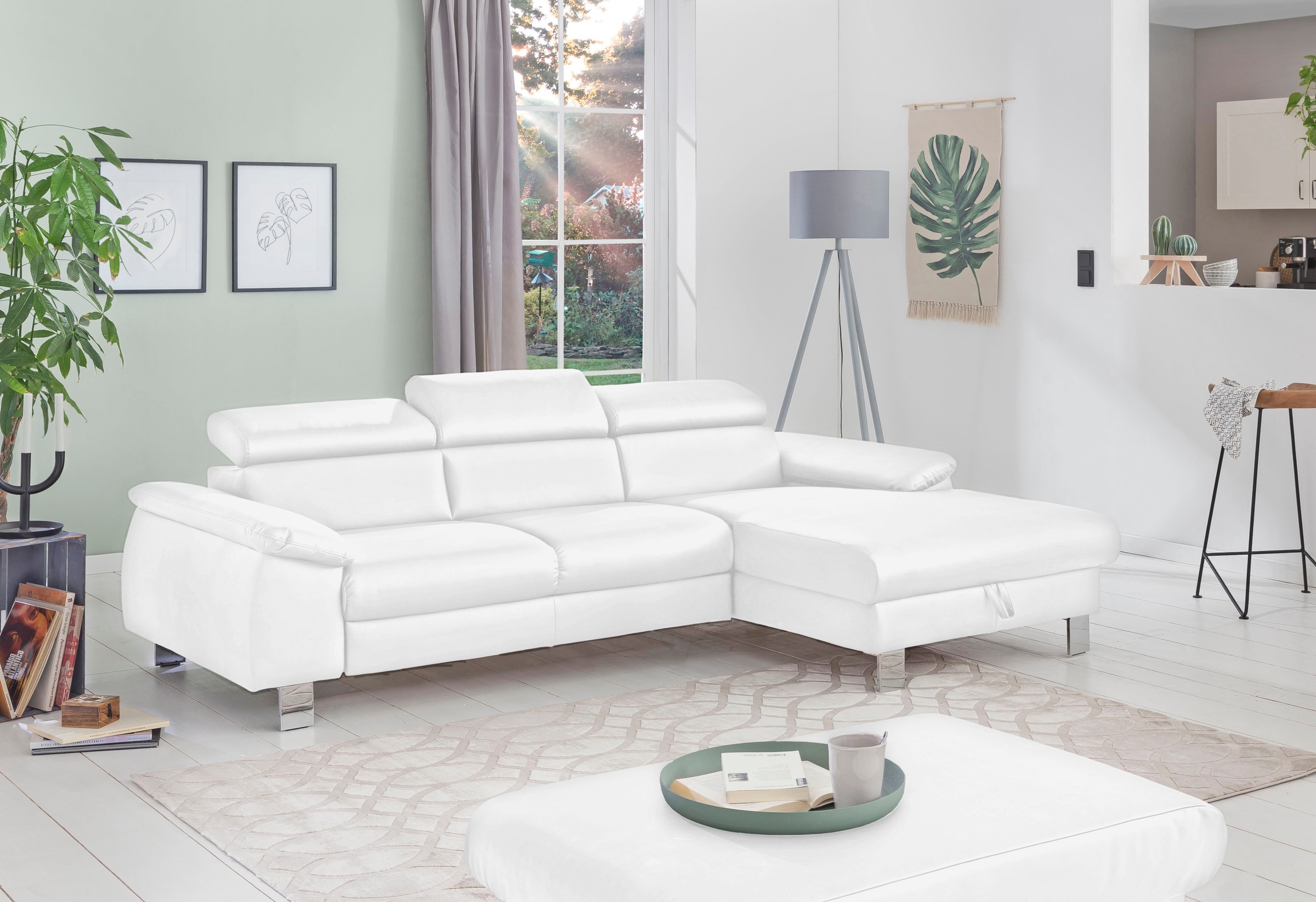 COTTA Ecksofa "Komaris L-Form, B: 244 cm" mit Kopfteilverstellung, optional günstig online kaufen