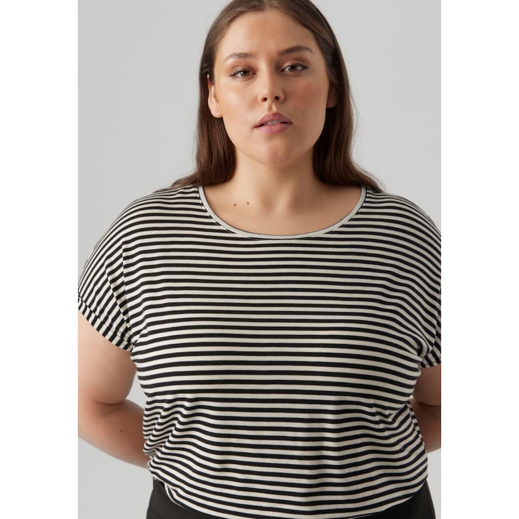 Vero Moda Curve Rundhalsshirt »VMAYA PLAIN SS TOP STRIPE GA NOOS CURVE«