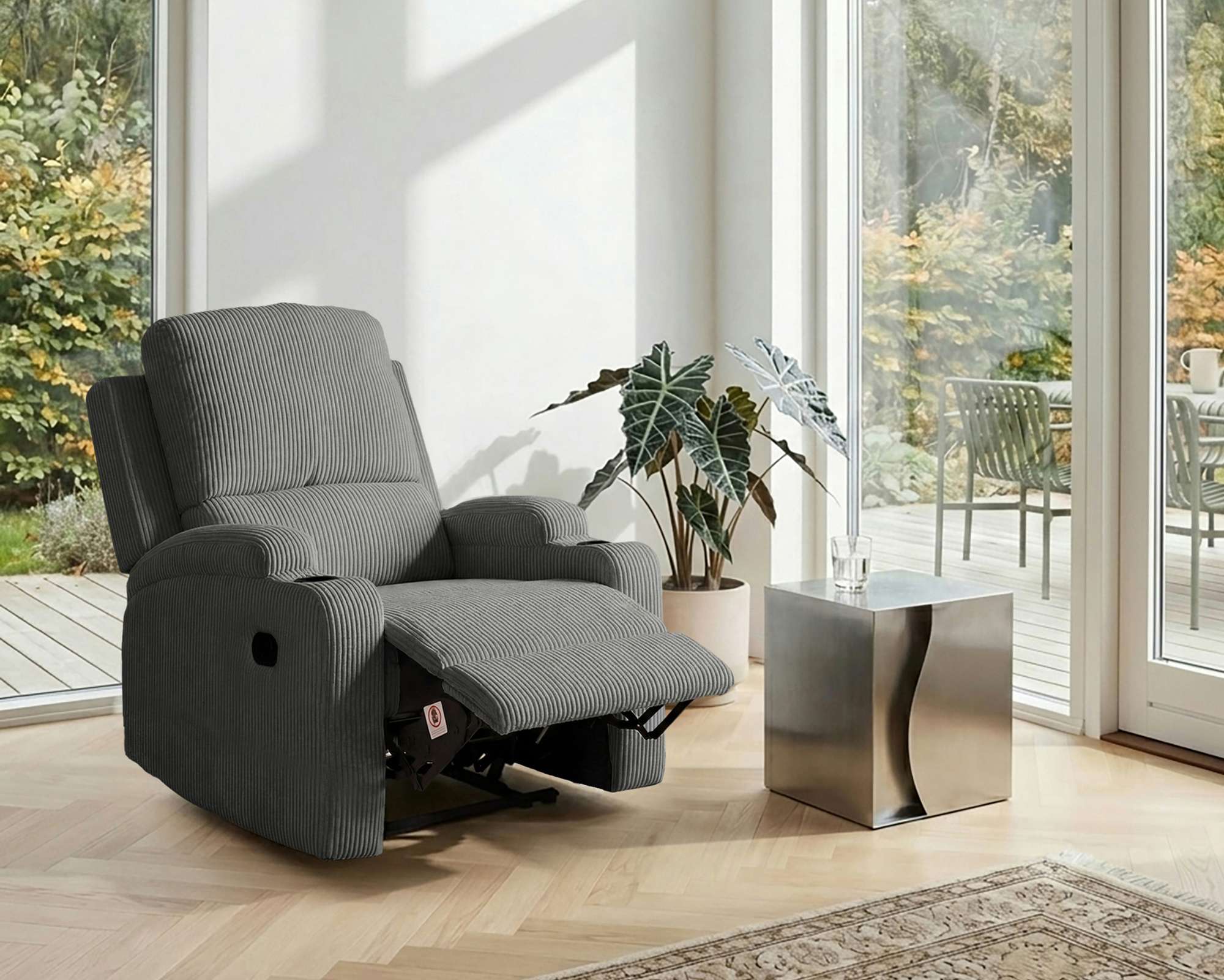 OTTO home Relaxsessel "NAPORI Cord, Kinosessel, Multimedia-Sessel" TV-Sessel mit manueller u elektrischer Relaxfunktion u. Getränkehalter