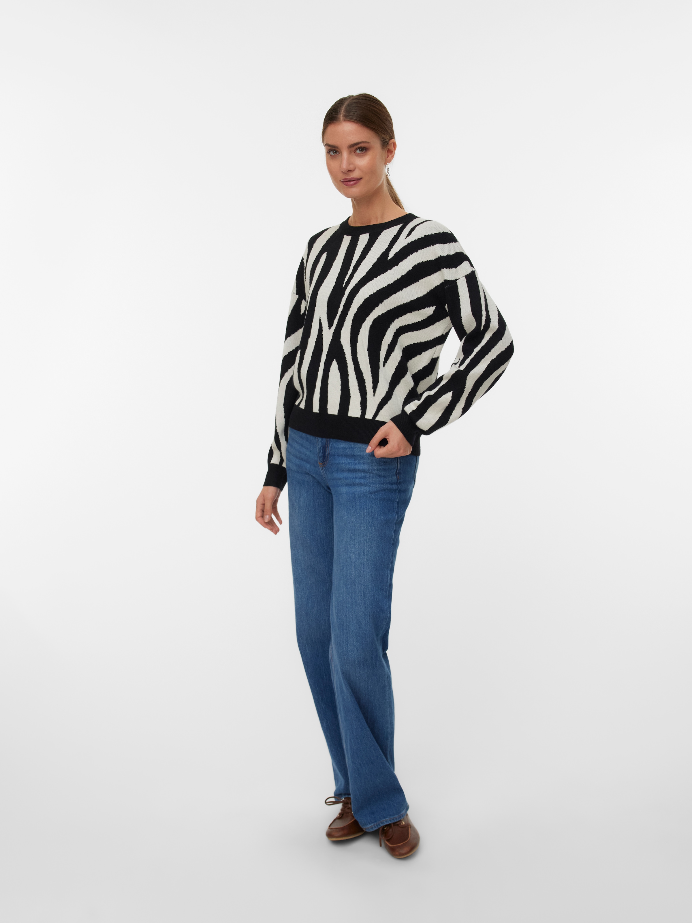 Vero Moda Strickpullover »VMSILJEANIMAL LS O-NCK PULLOVER GA NOOS«