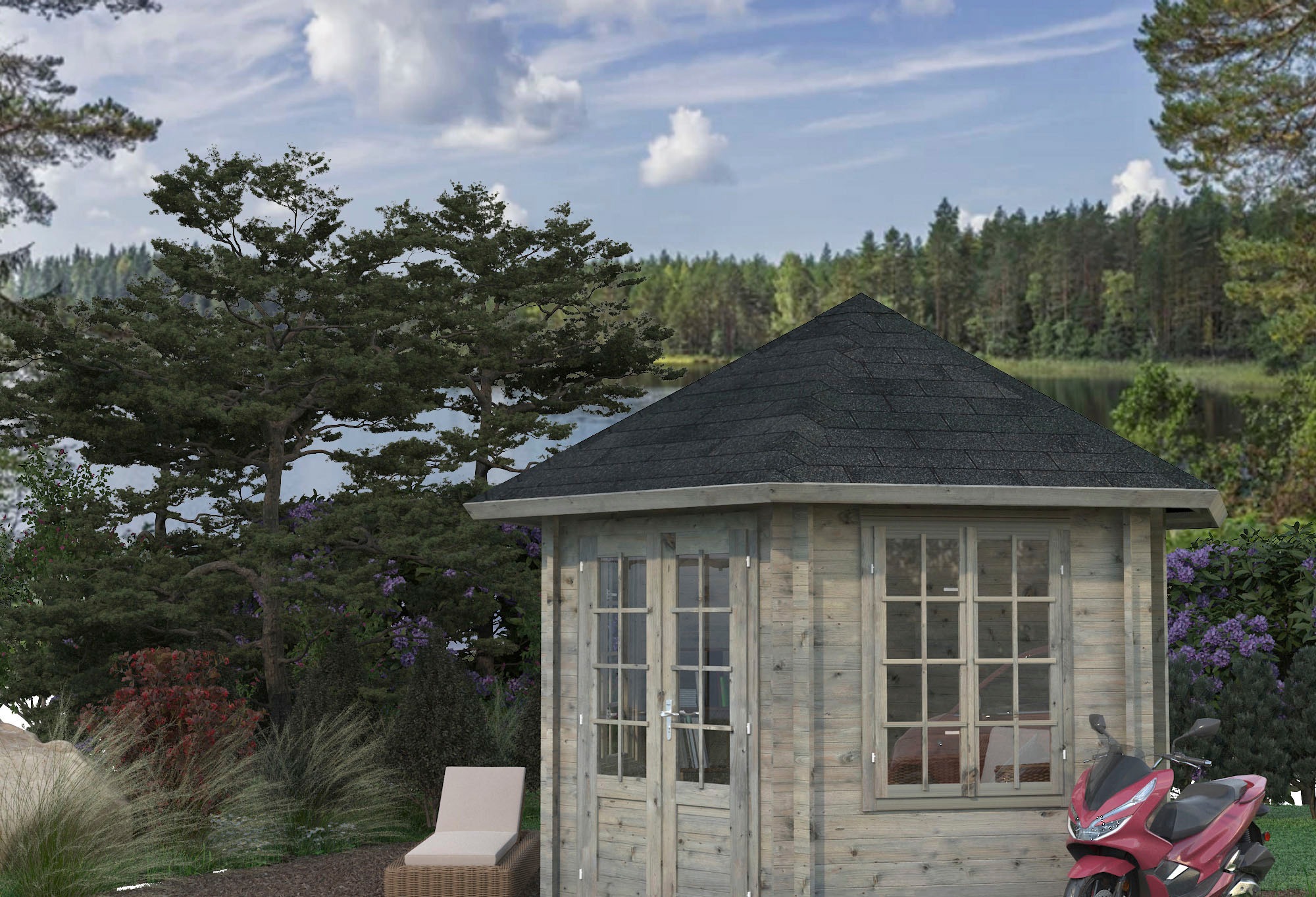 Palmako Gartenhaus »Pavillon Hanna«, grau