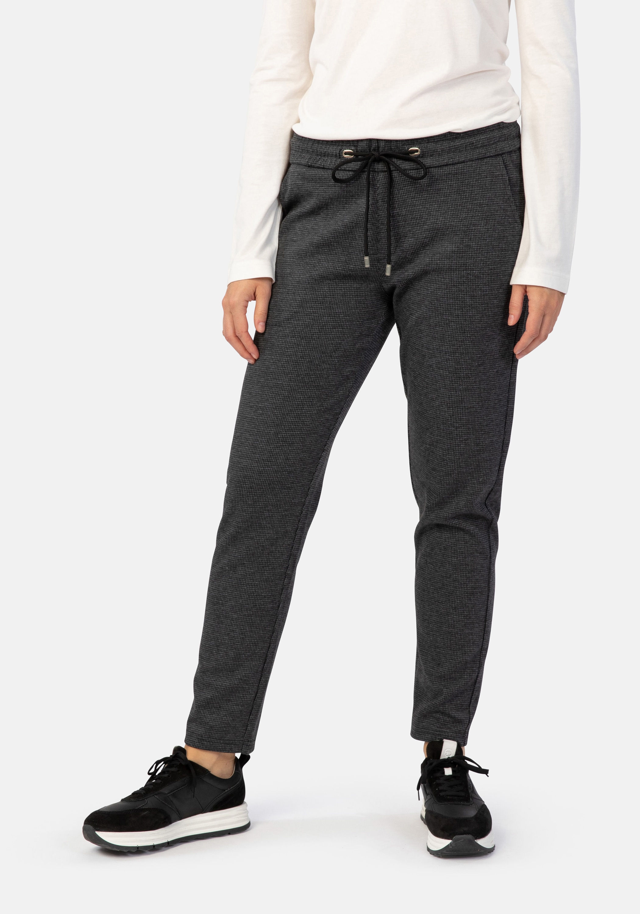 STOOKER WOMEN Jogg Pants "Berlin Pepita Easy Fit Jeans" Tapered Fit Casual günstig online kaufen