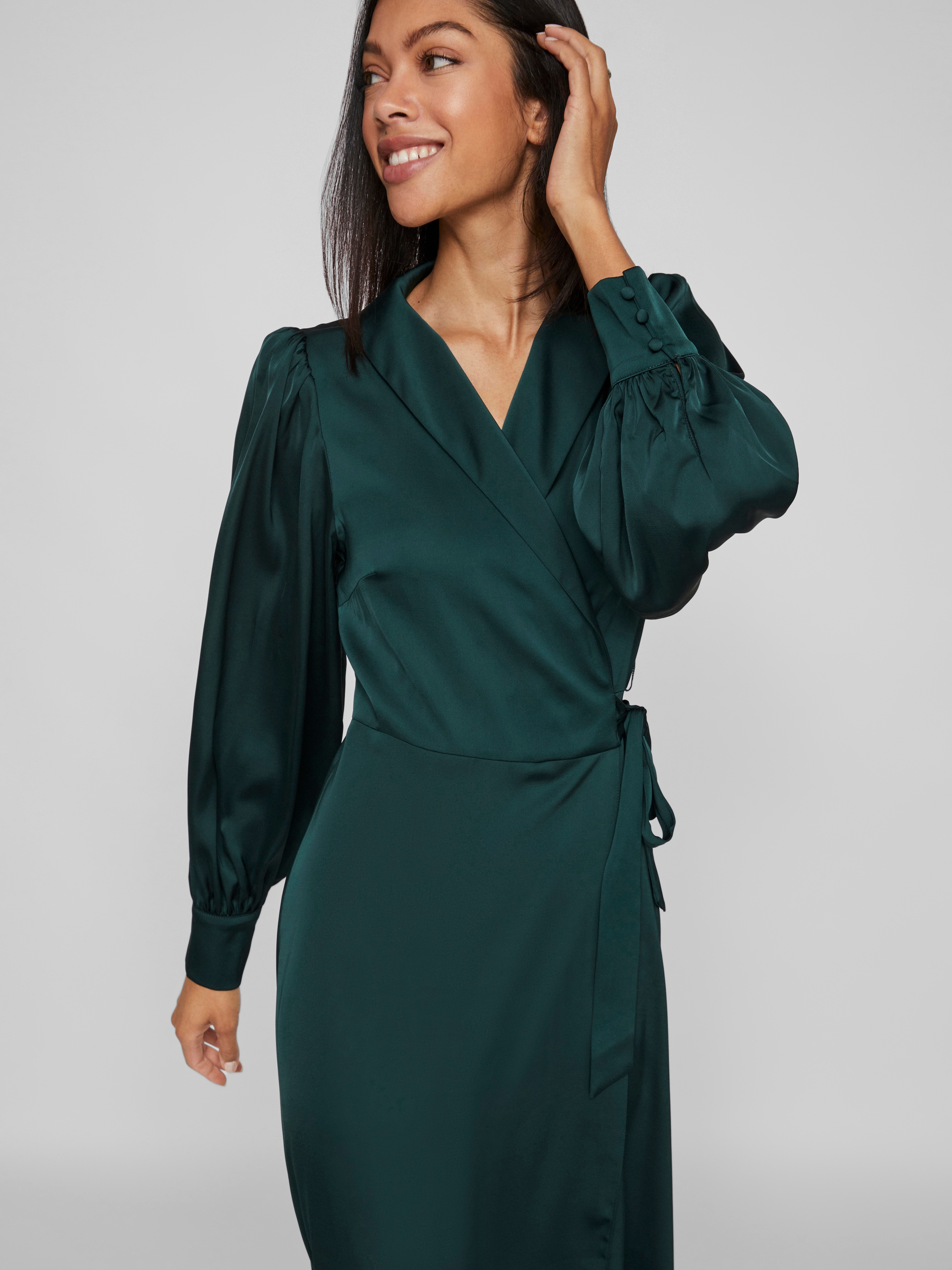Vila Maxikleid "VIENNA RAVENNA ANKLE WRAP DRESS-NOOS/OC" Kunstfaser, regular fit