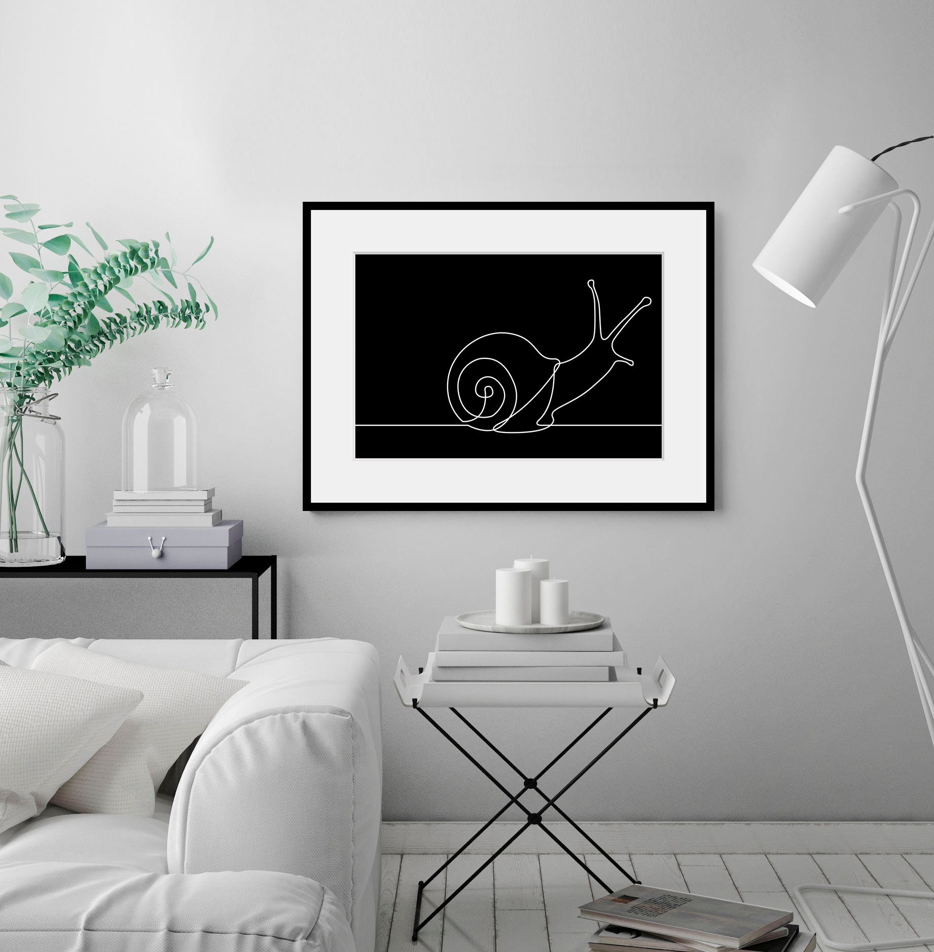 queence Bild "Schnecke", Tiere-Schwarz-Weiß-Figuren-Abstrakt, (1 St.), HD P günstig online kaufen