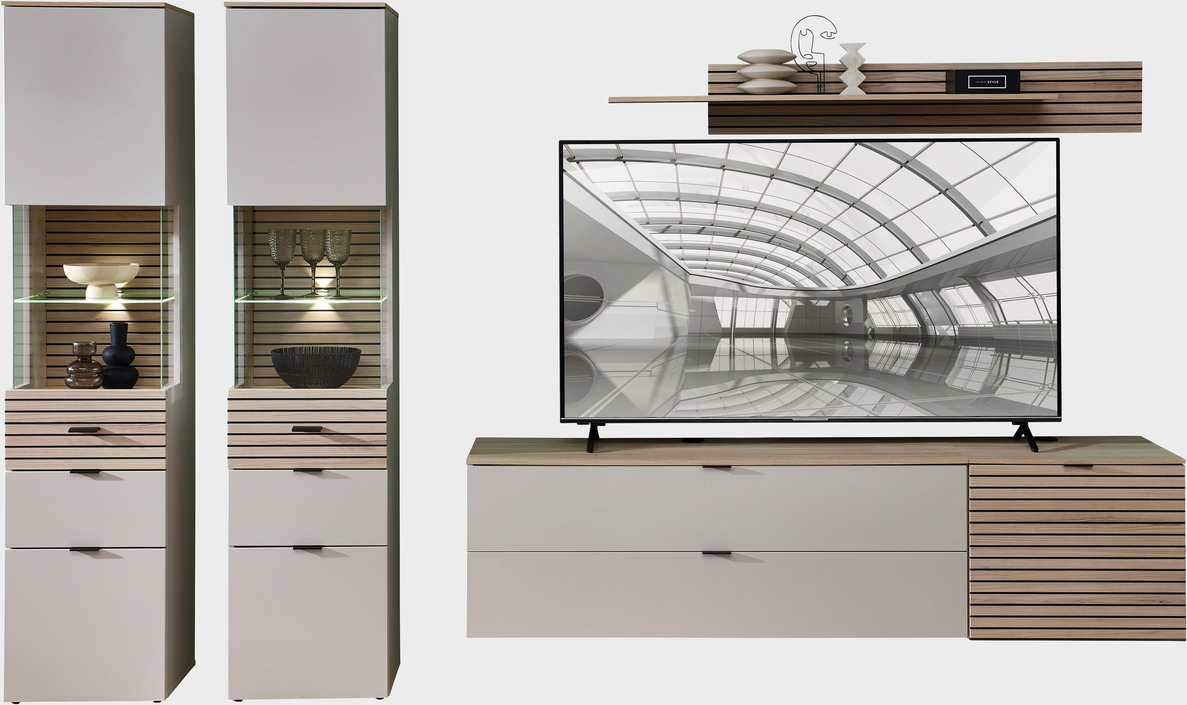 Innostyle Wohnwand "Ina Wohnwand, 320x200x40 cm (B/H/T)" 5 Stk. tlg. günstig online kaufen