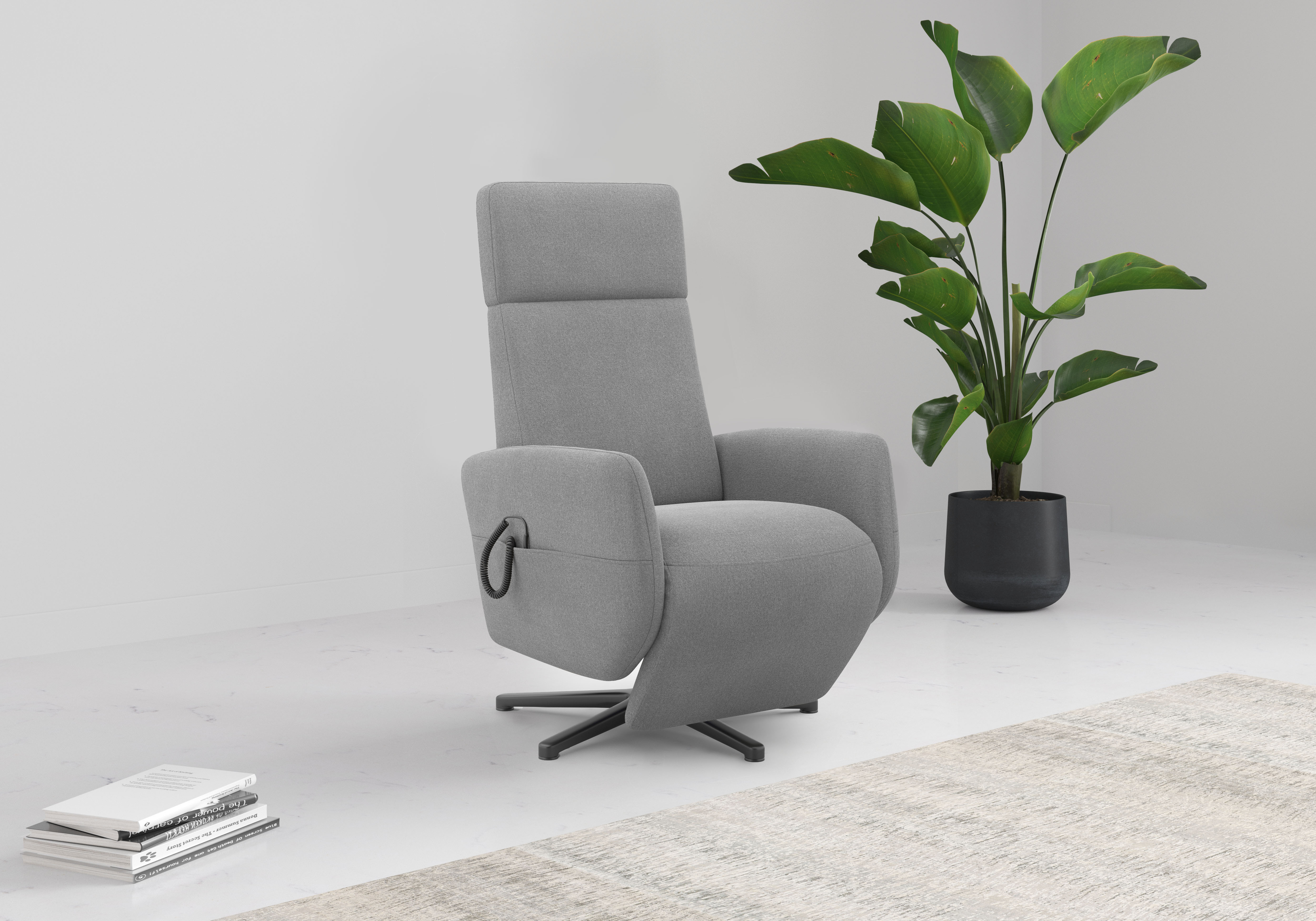 OTTO home TV-Sessel "Rochelle, inkl. Kopfteilverstellung & 360 Drehfunktion" 1 Stk. tlg. wahlweise mit 2 Motoren, Akku & Aufstehhilfe