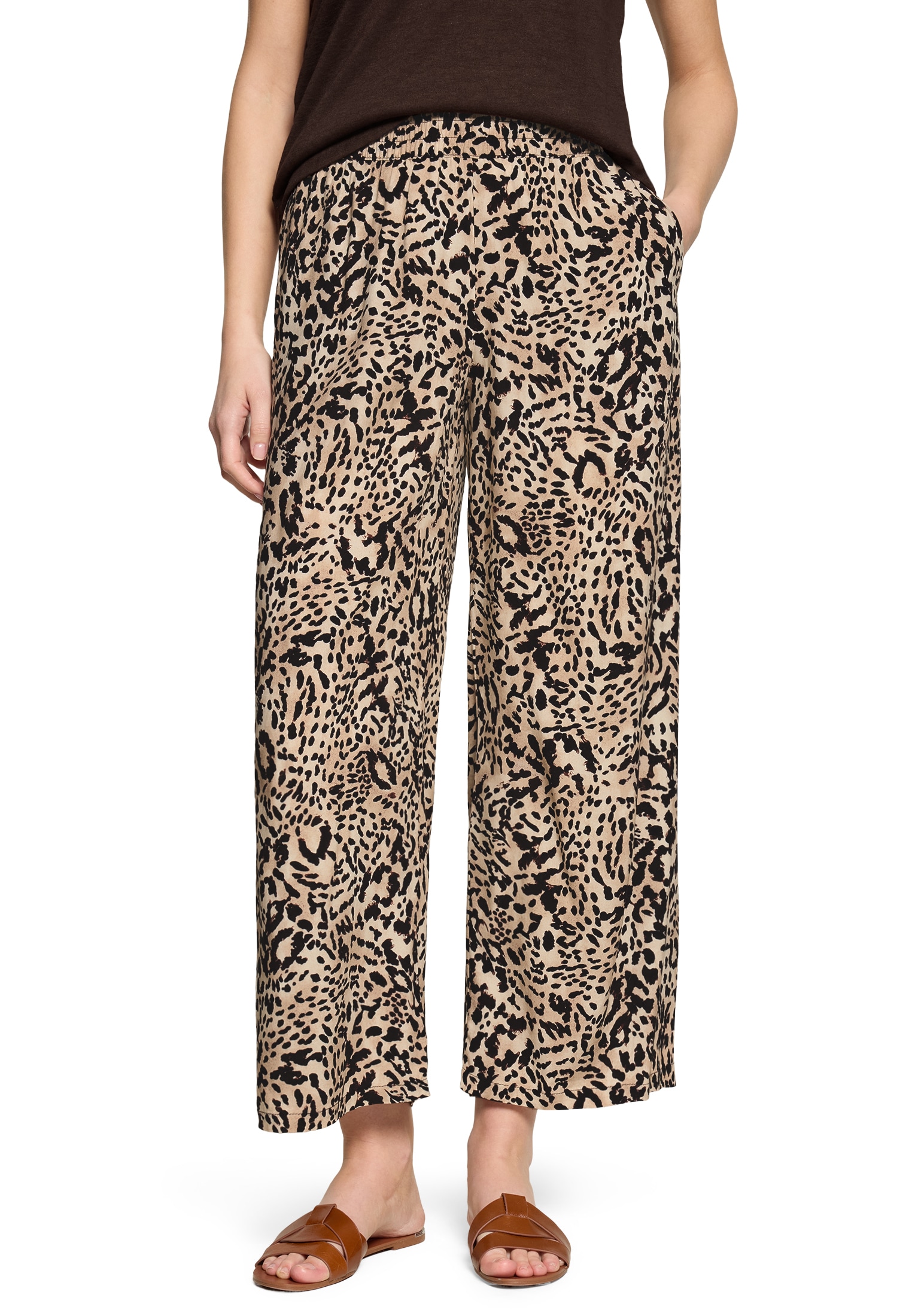 Zero Stoffhose "Damen Mit Leoprint" Plain/ Ohne Details