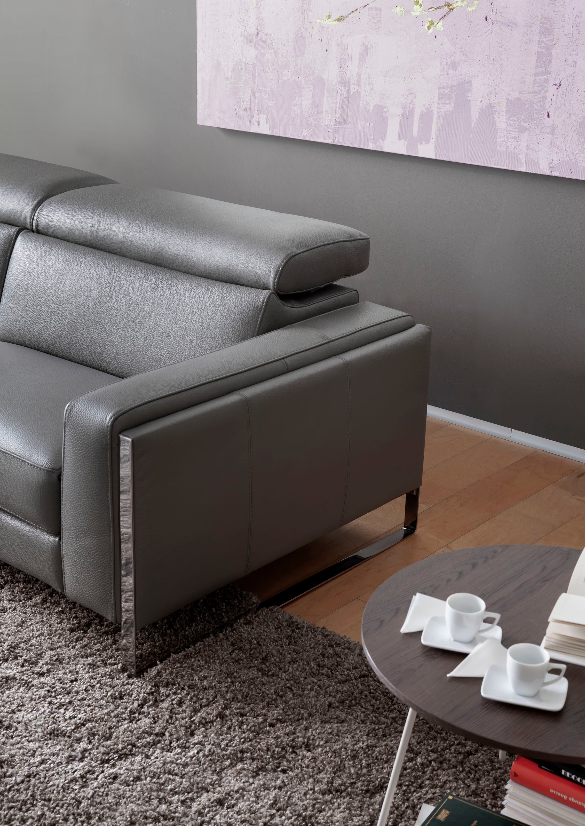 CALIA ITALIA Ecksofa »Pier, L-Form«, mit elektrischer Relaxfunktion, in Leder, 290 cm Breite