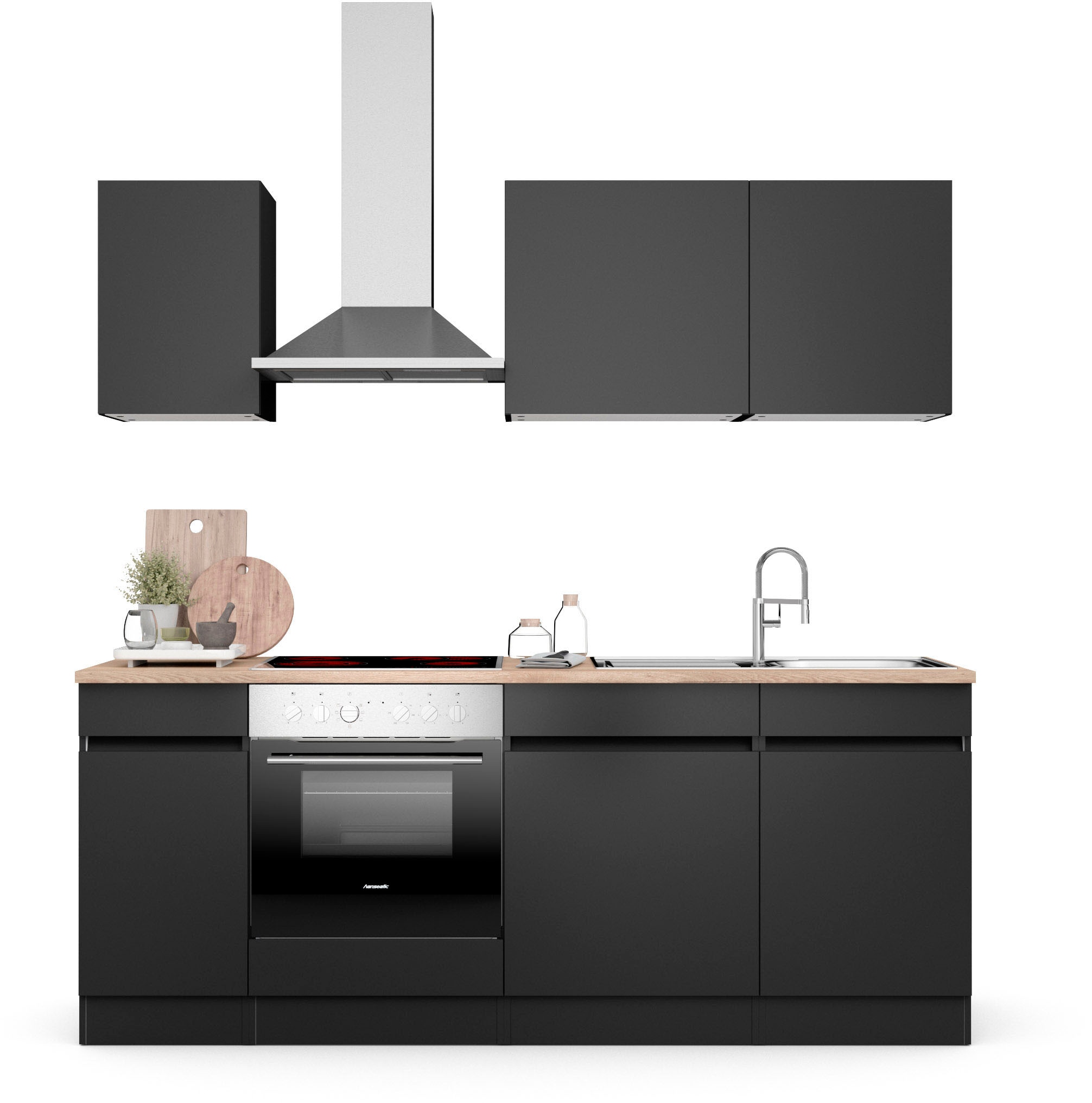 Küche »Safeli«, Breite 210 cm, wahlweise mit oder ohne Hanseatic-E-Geräte