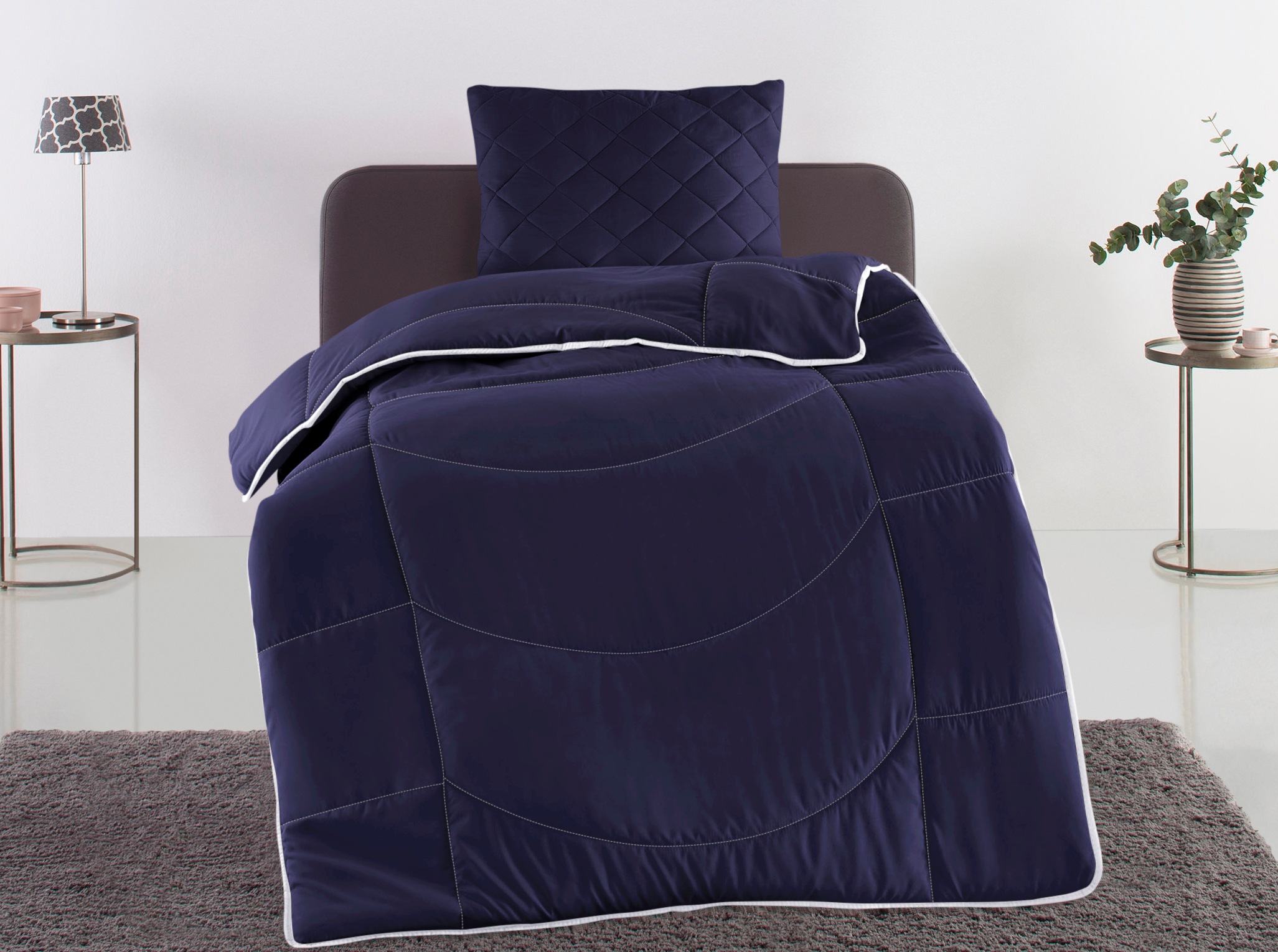 my home Steppbett + Kopfkissen "Microlux, Bettdecke 135x200 cm, 155x220 cm" günstig online kaufen