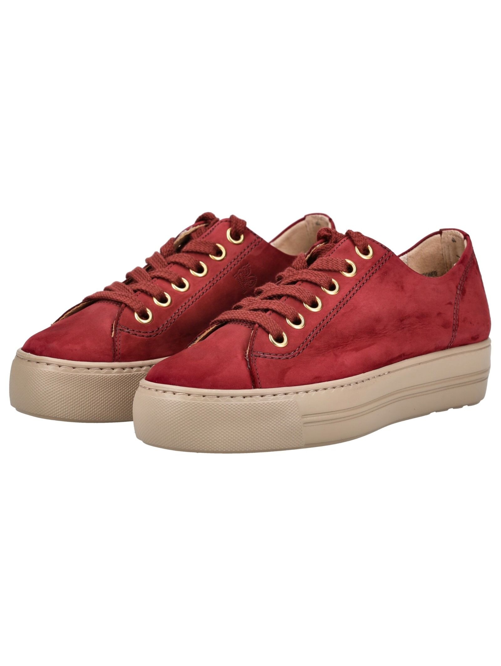 Sneaker PAUL GREEN "Paul Green Sneaker Nubukleder", Damen, Gr. 39, rot (wine), Nubukleder, Schuhe Sneaker 3