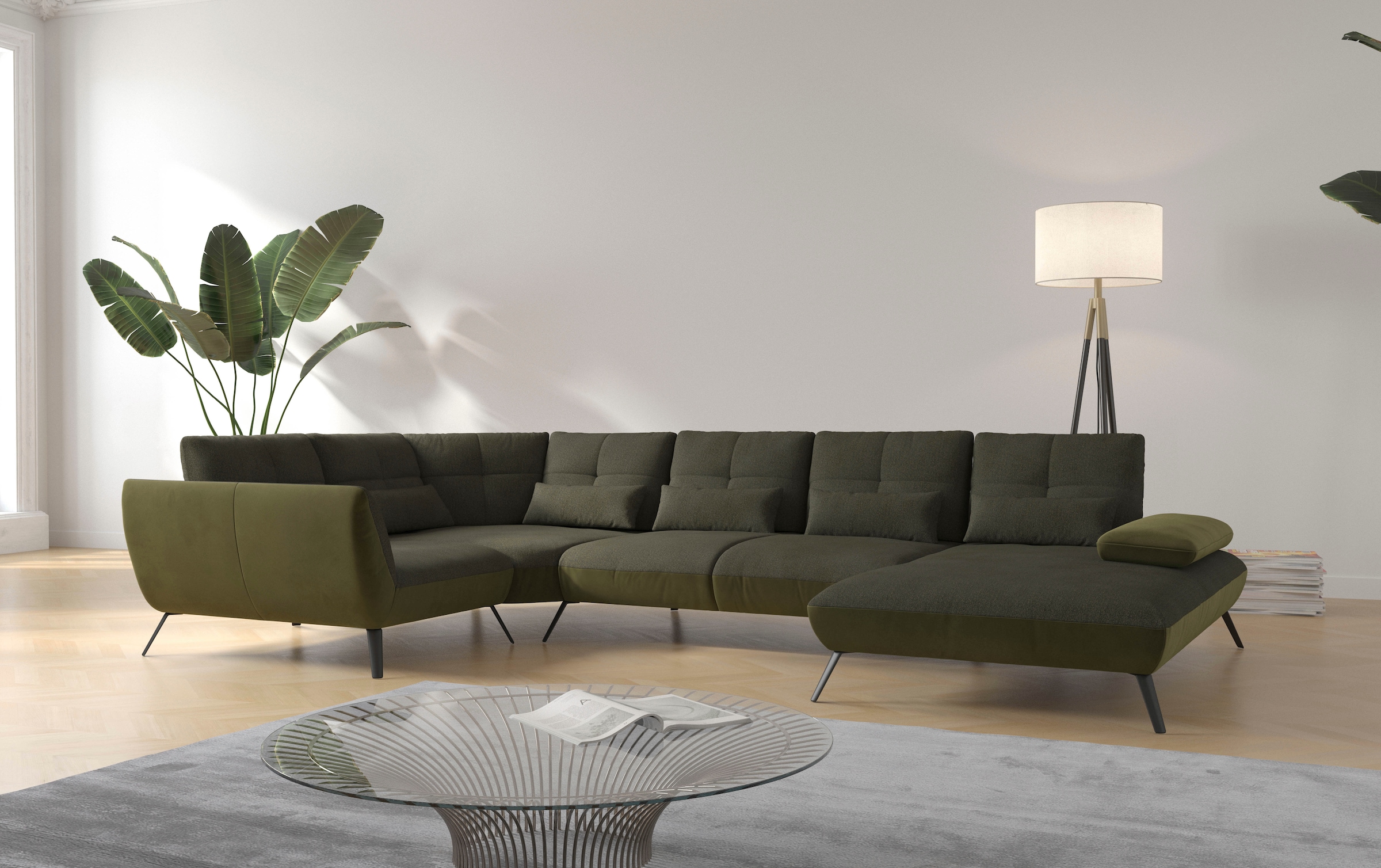 OTTO home Wohnlandschaft "Mikado U-Form" inkl. Sitztiefenverstellung und Ar günstig online kaufen