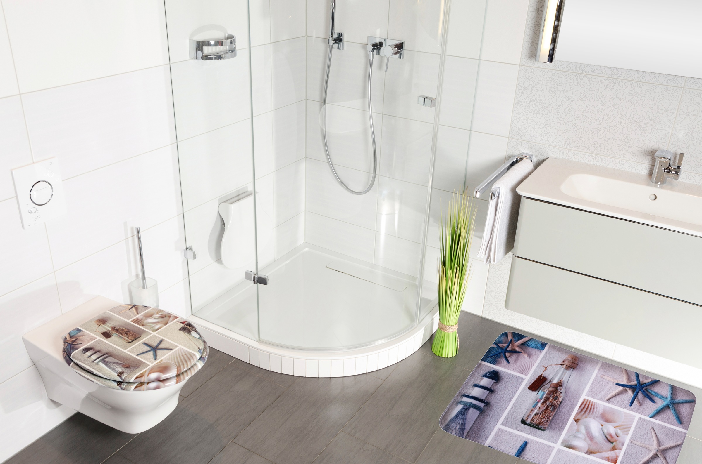 Sanilo Badaccessoire-Set "Meeresbrise" bestehend aus WC-Sitz, Badteppich un günstig online kaufen