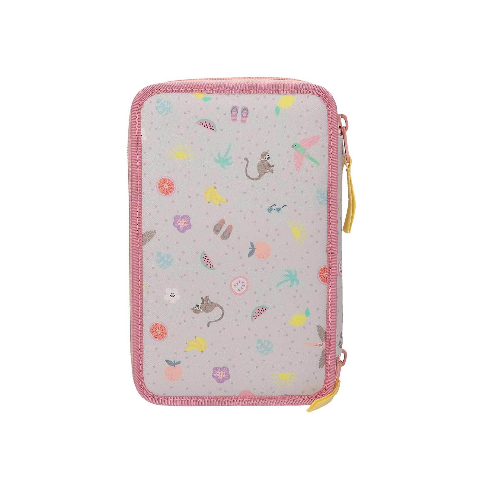 Depesche Buntstift »3-Fach Federtasche JUICY inkl. Stifte TOPModel 7,5 x 13 x 20 cm altrosa«
