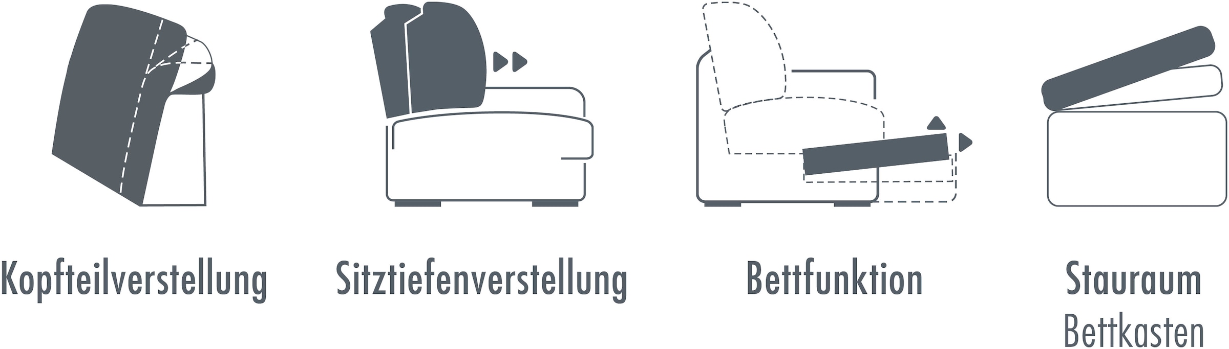 Die PlanBar Ecksofa »MP-IN16037 L-Form mit Federkern-Polsterung«, mit Sitztiefenverstellung & Zierkissen