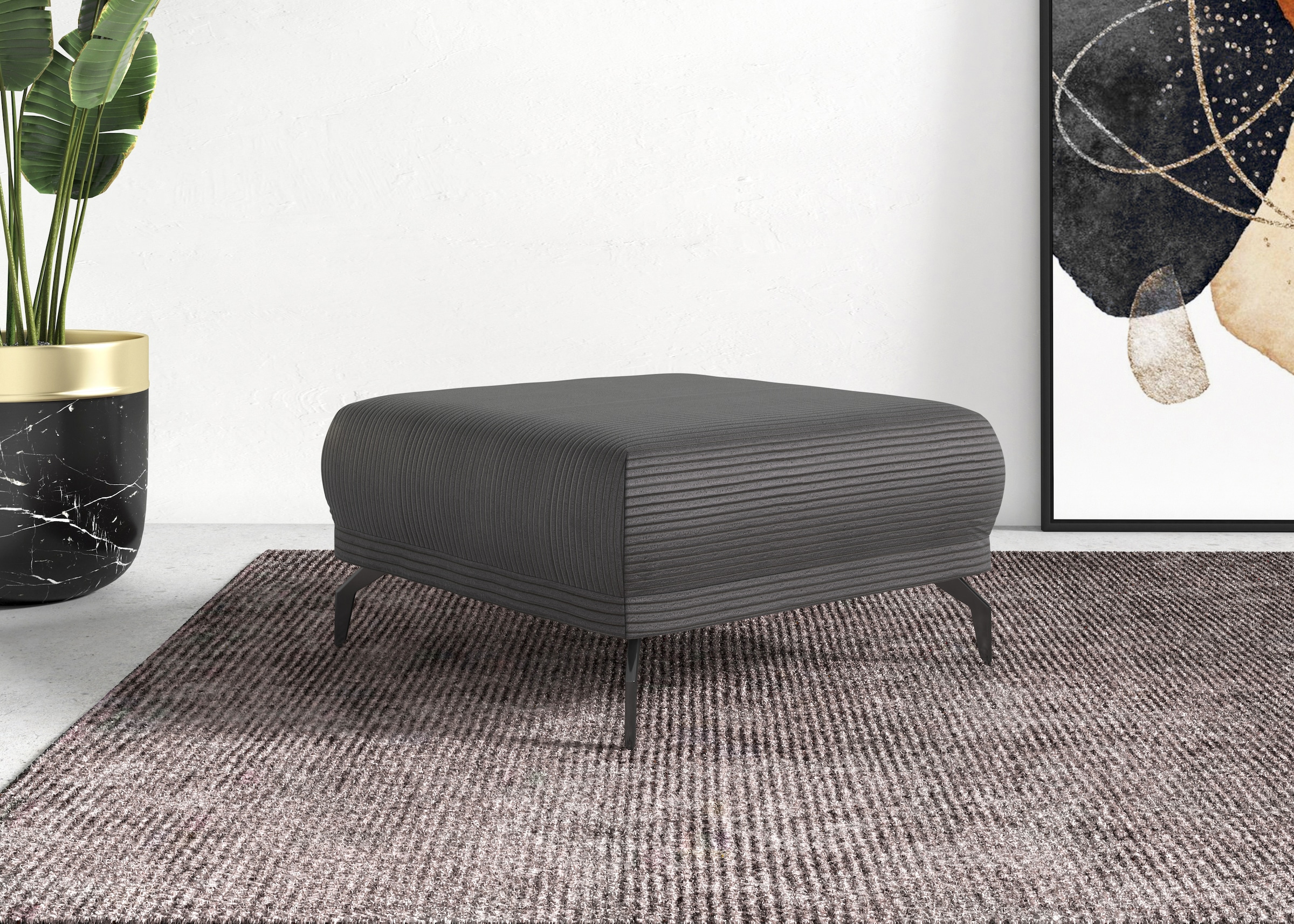 Home affaire Hocker "Coco" Cord-Bezug in 2 Ausführungen, Füßen 15 cm hoch günstig online kaufen