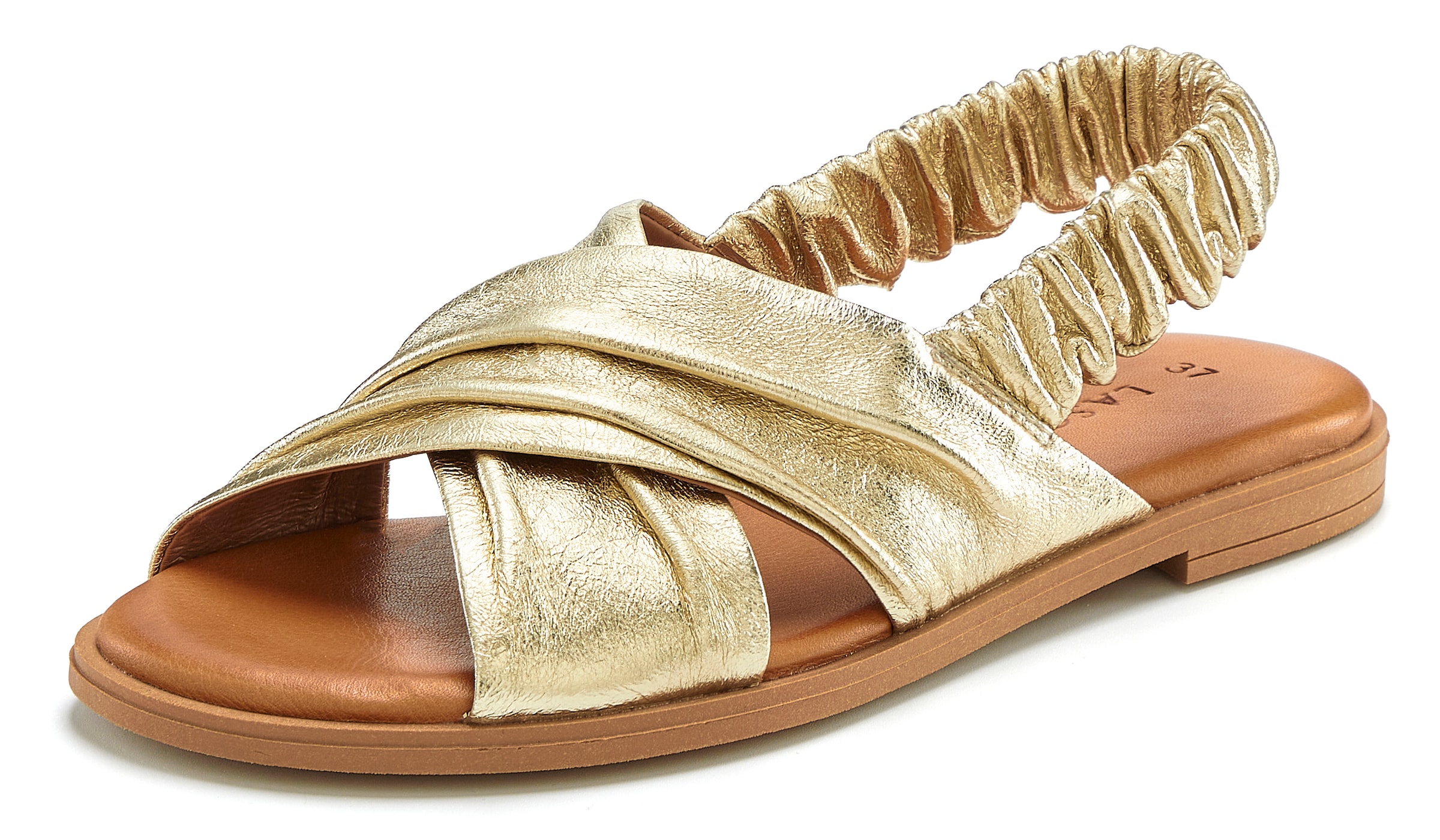 Vivance Sandale »Sandalette, Sommerschuh, offener Schuh, Pantolette«, aus Leder mit elastischen Riemchen