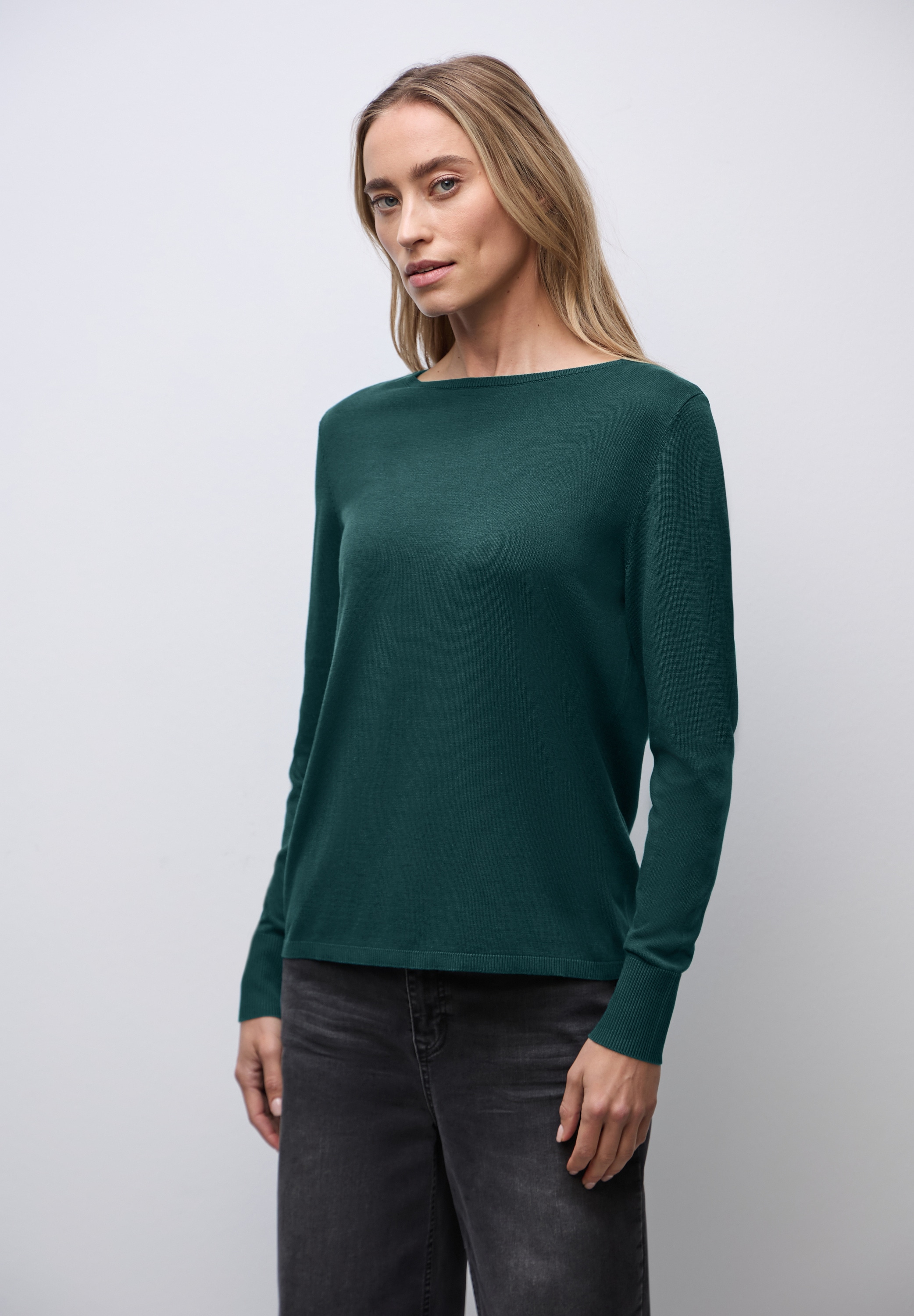 STREET ONE Strickpullover aus elastischem Materialmix