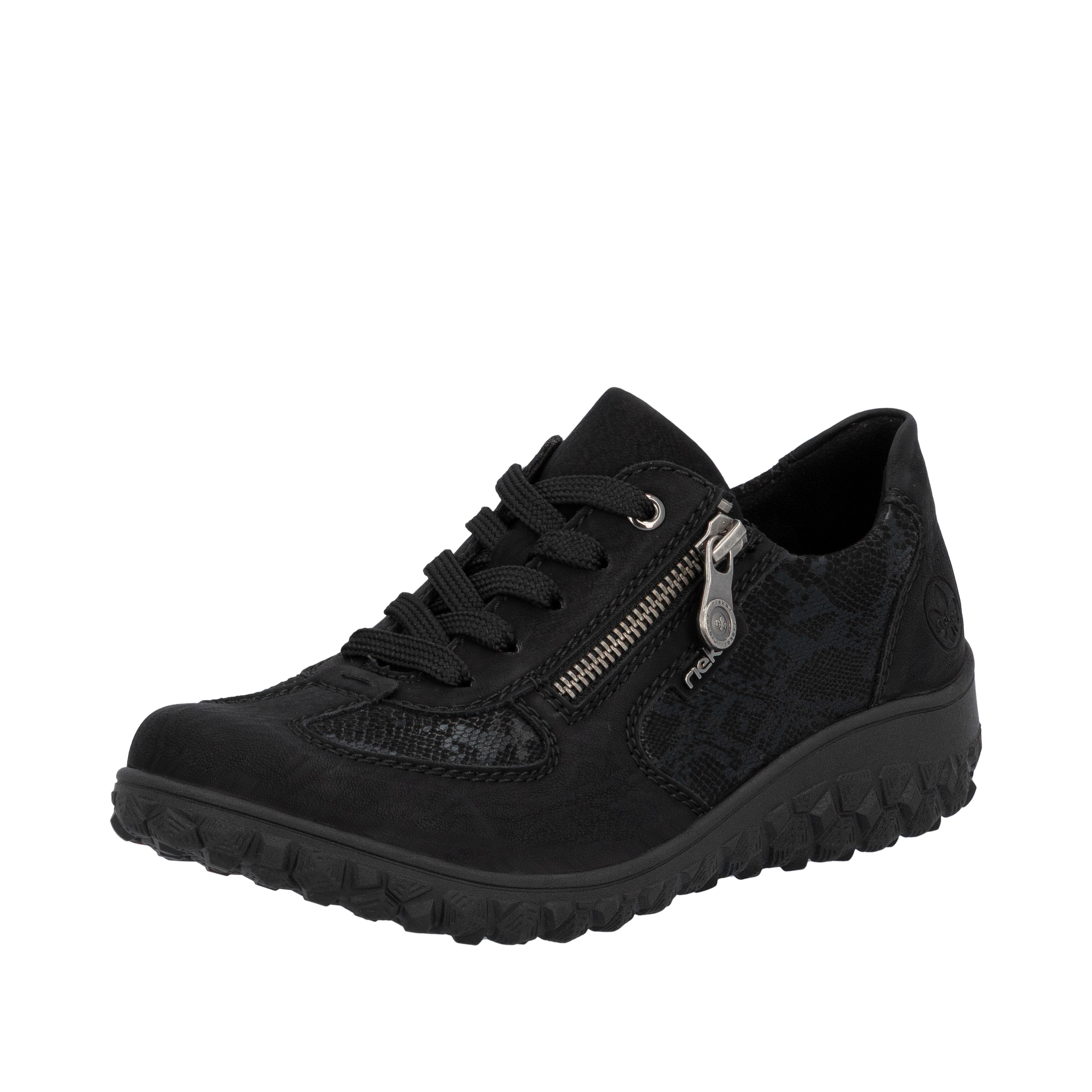 Rieker Keilsneaker, Schnürschuh, Halbschuh, Freizeitsneaker mit Reißverschluss