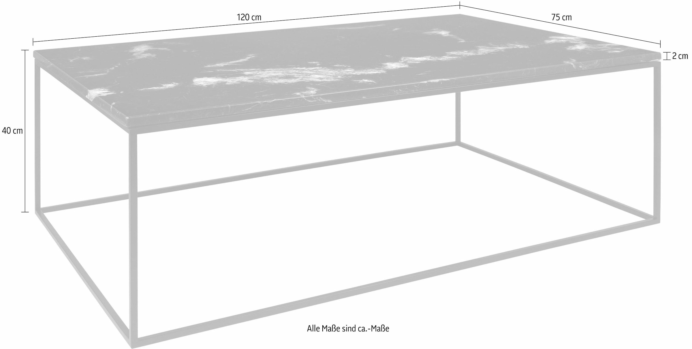 TemaHome Couchtisch »Gleam«, mit einer Platte aus Marmor oder Holz