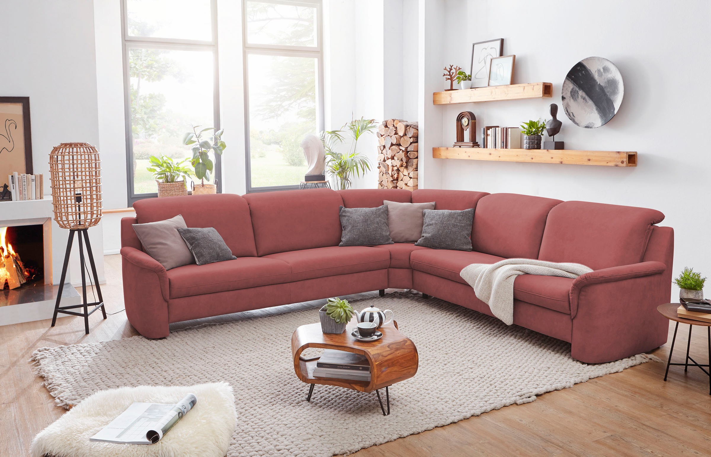 VILLA BECK Ecksofa "Garda L-Form", (4 St.), inklusive Kopfteilverstellung, günstig online kaufen