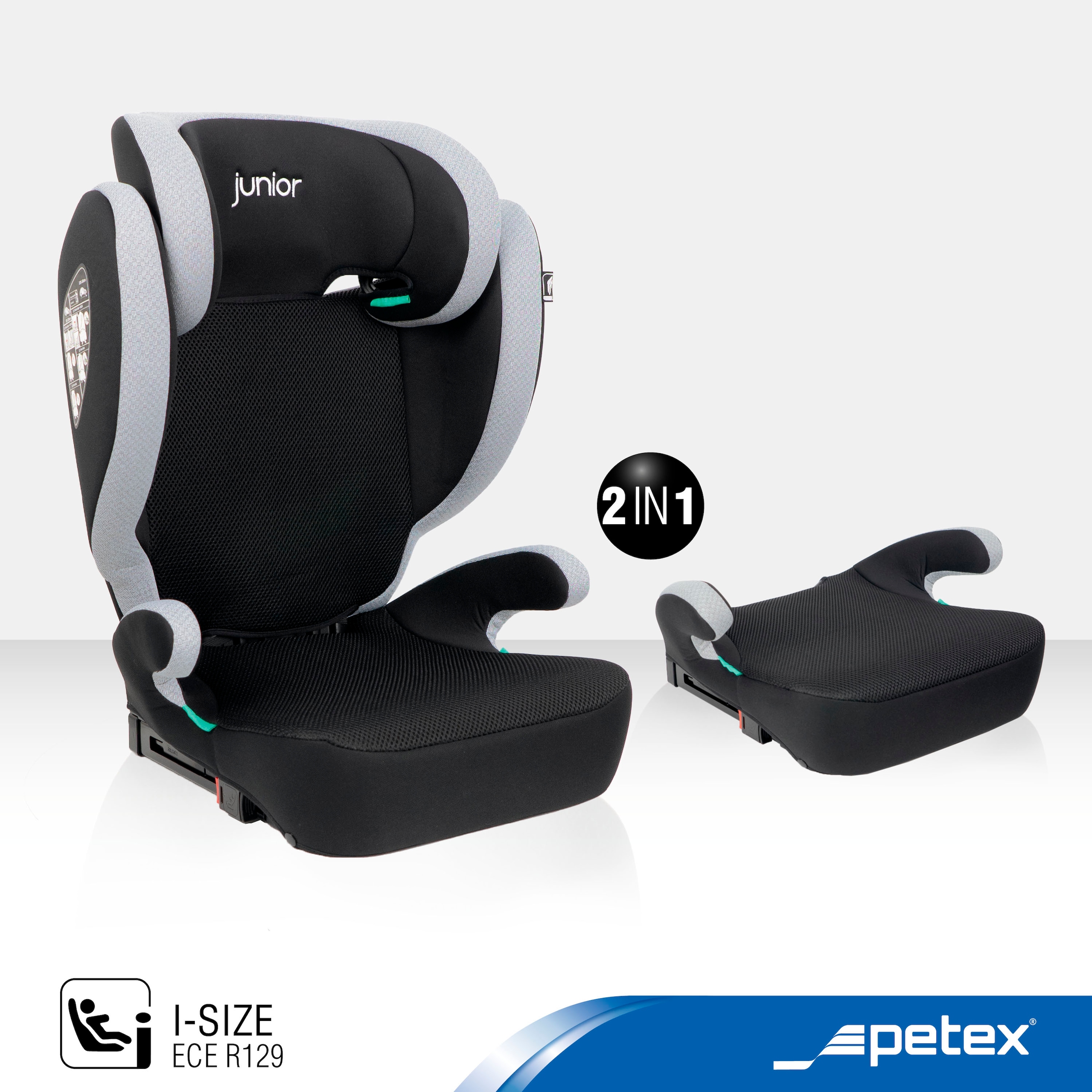 Petex Autokindersitz »Basic Plus, mit Isofix«, ISOFIX-Befestigung oder mit 3-Punkt-Gurt des PKW