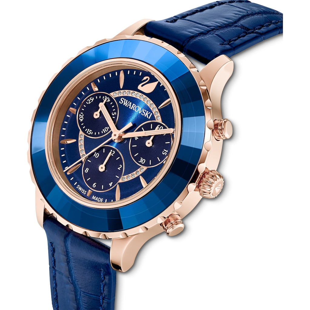 Damenmode Uhren Swarovski Chronograph »Octea Lux Chrono, 5563480« blau