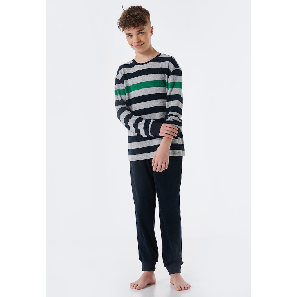 Schiesser Pyjama »"Teens Nightwear"«, gestreiftes Langarmshirt