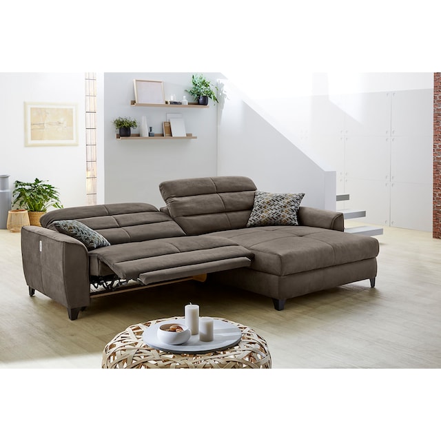 Jockenhöfer Gruppe Ecksofa »Double One«, mit 2x 120cm breiten, elektromotorischen  Relaxfunktionen | BAUR