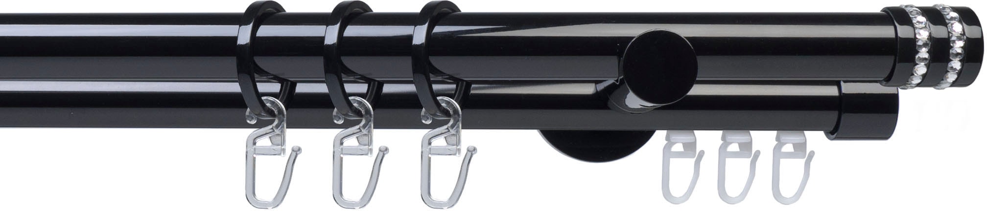 Liedeco Gardinenstange "Fertigstilgarnitur 20 mm Piano Miami" Ø 2 mm 2 läuf günstig online kaufen