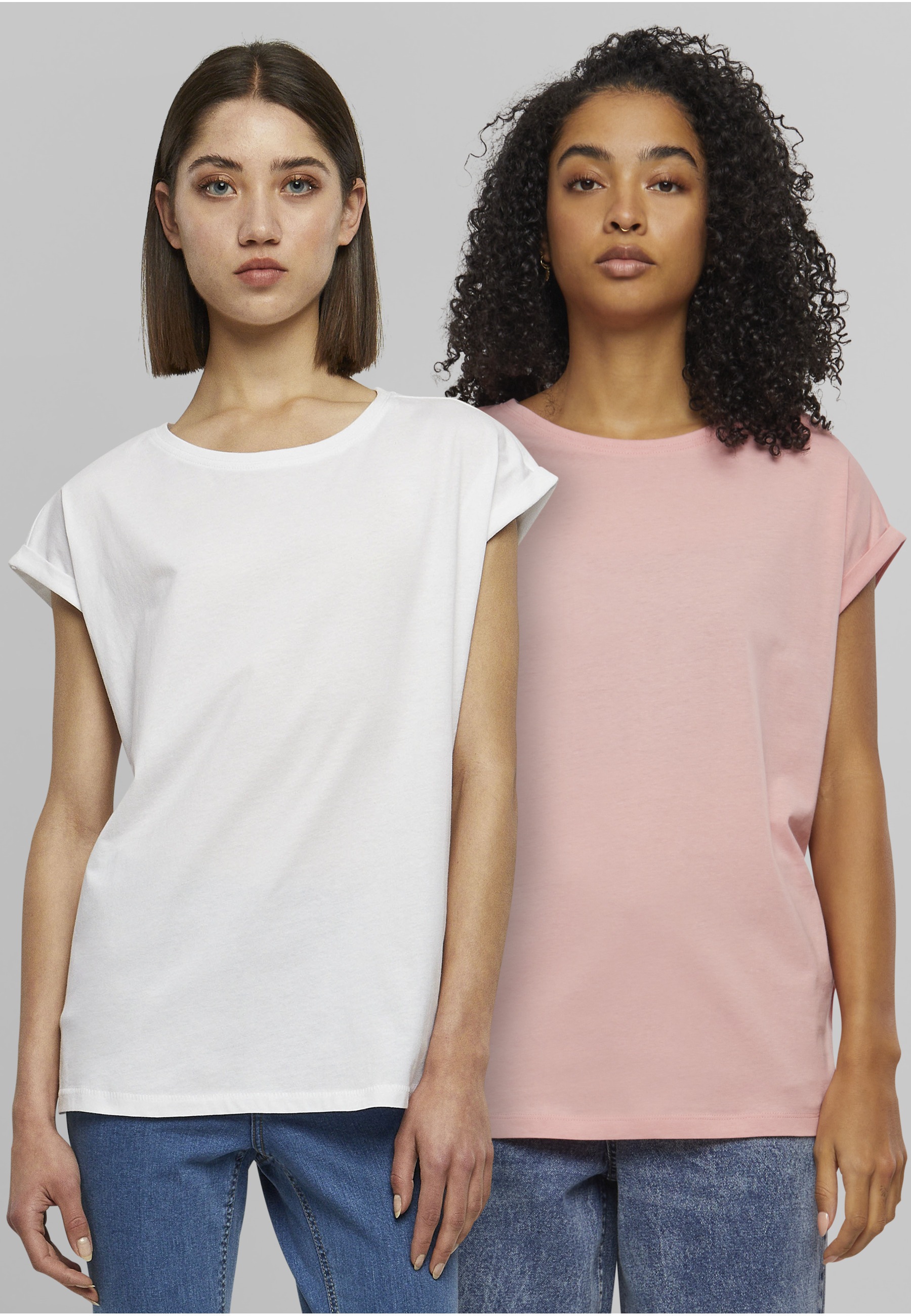 URBAN CLASSICS T-Shirt »Urban Classics Damen Ladies Extended Shoulder Tee 2-Pack« 1 Stk.