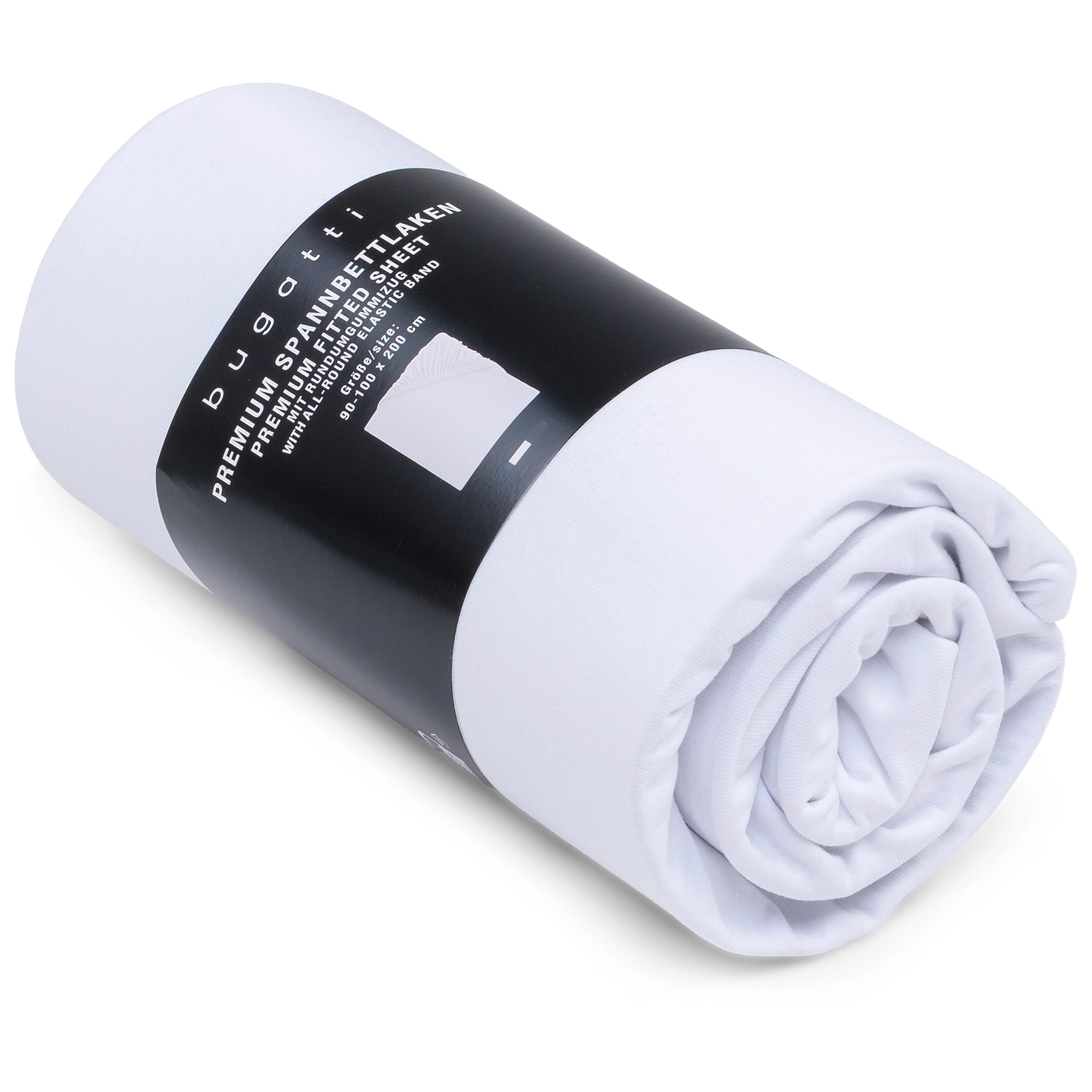 bugatti Spannbettlaken "PREMIUM, Baumwolle mit Elasthan, 180 g/m²" blickdicht und dehnbar