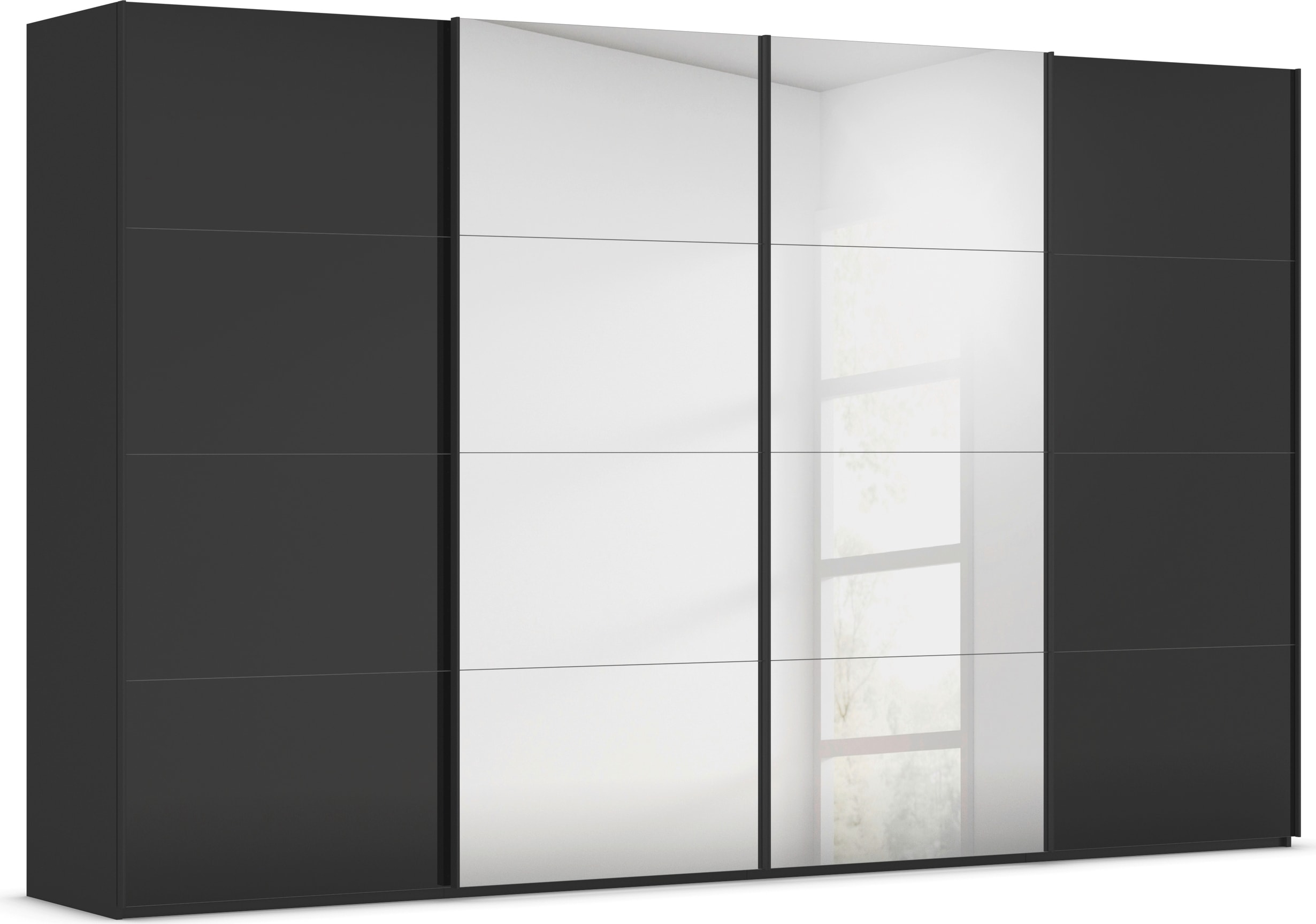 rauch "Kleiderschrank Schrank Garderobe Schlafzimmerschrank SCALE-FYRA" edle viergeteilte Türen Spiegel/Glas-Mix viele Farben MADE IN GERMANY
