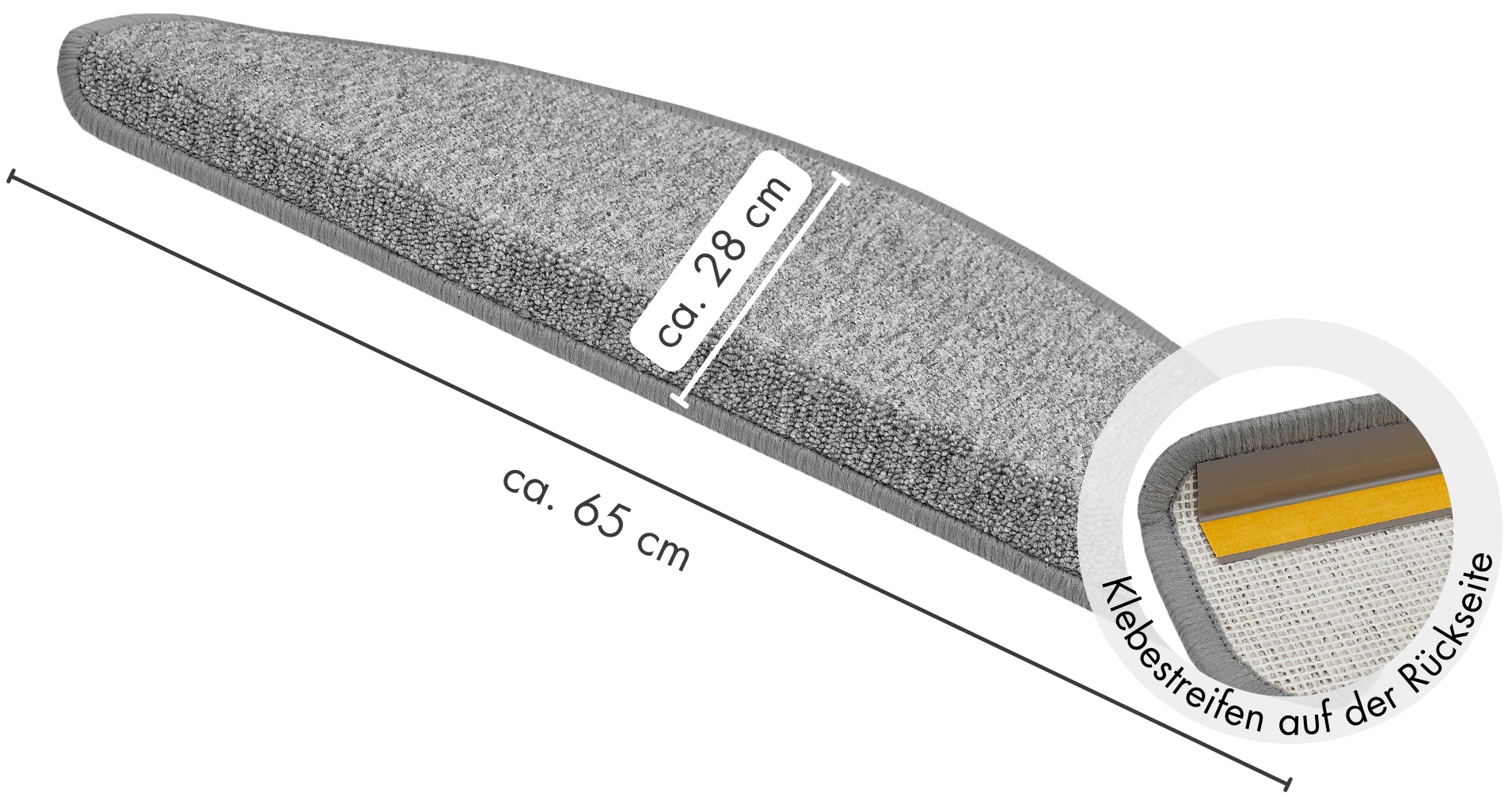 Andiamo Stufenmatte »Rambo, Made in Poland« halbrund 4 mm Höhe melierte Schlinge, selbstklebend, 15 Stück in einem Set