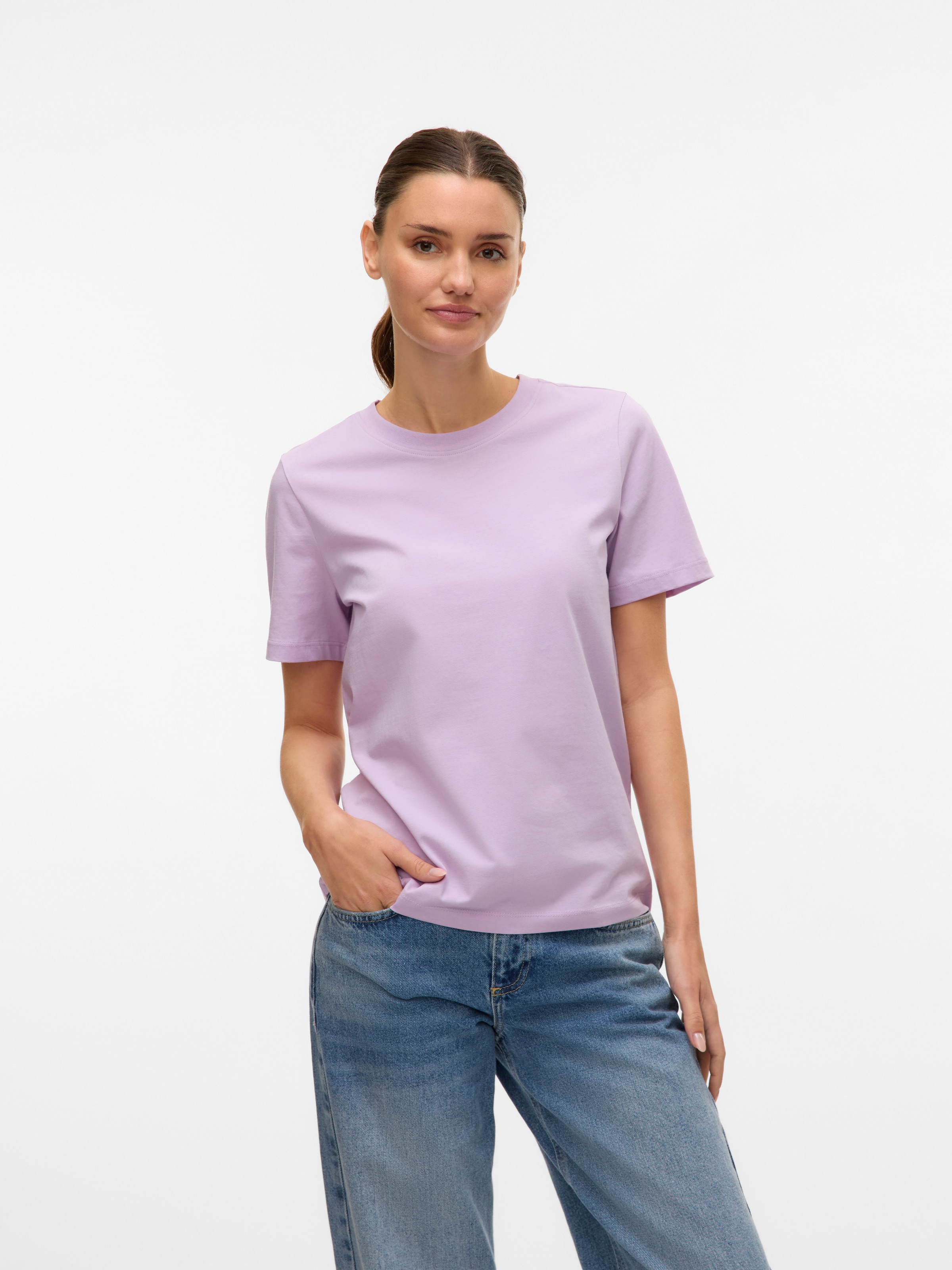Vero Moda Kurzarmshirt "VMPAULINA SS T-SHIRT GA JRS NOOS" Baumwolle, regula günstig online kaufen