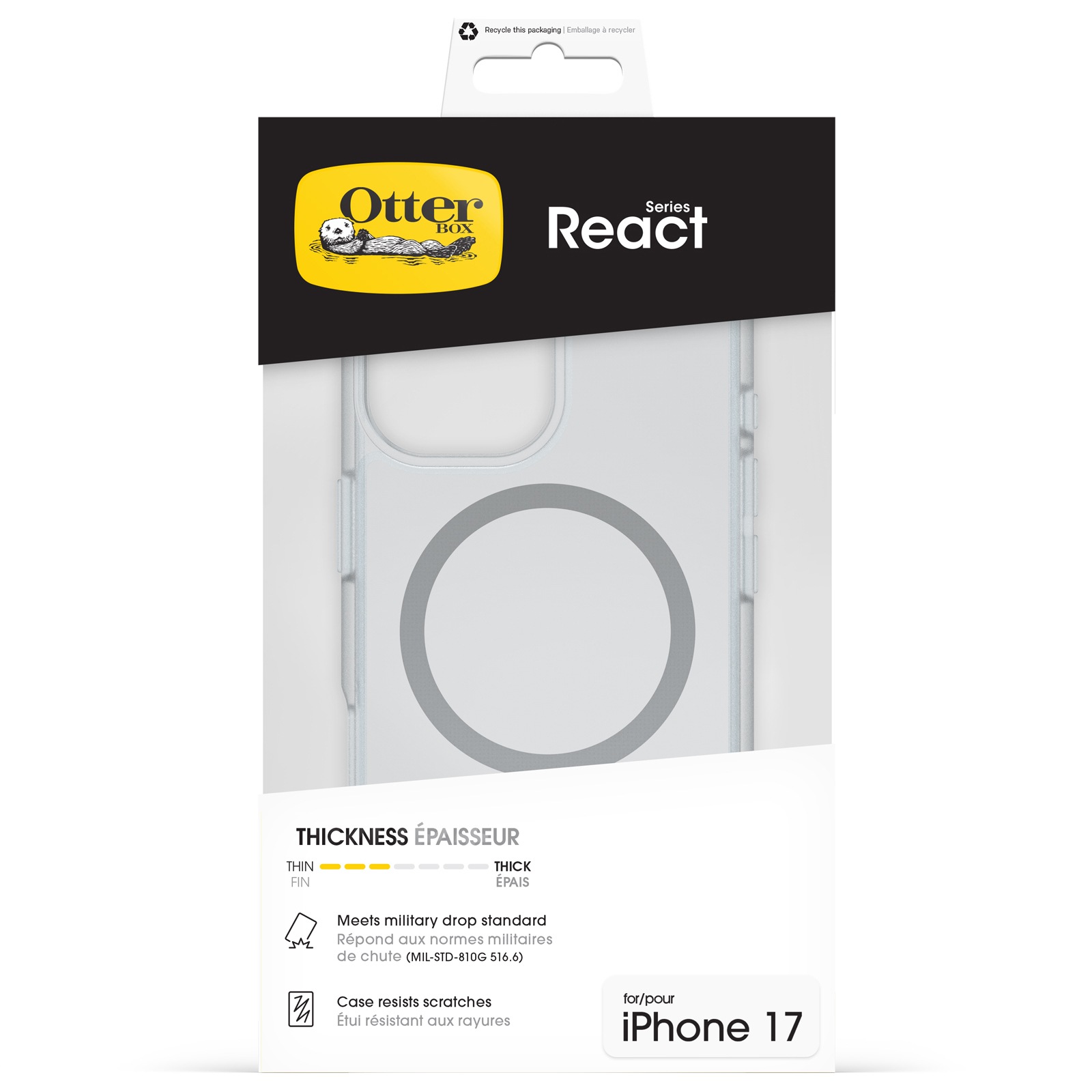 Otterbox Handyhülle »React Series Case für Apple iPhone 17« Apple iPhone 17 Backcover, Schutzhülle, Handyschutzhülle, Case, Schutzcase, stoßfest