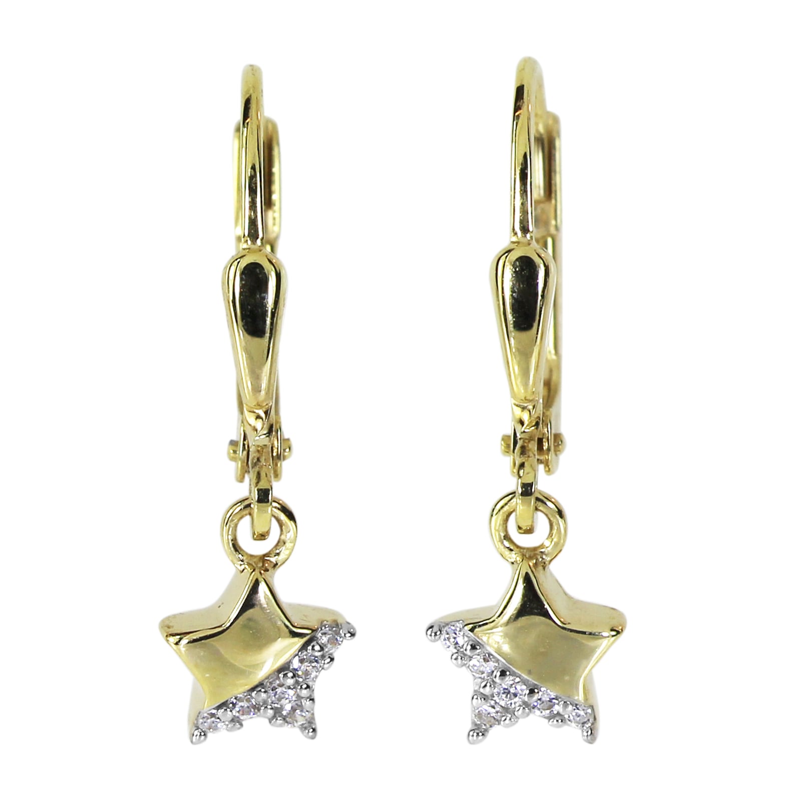 OSTSEE-SCHMUCK Damen Paar Ohrhänger "Ostsee-Schmuck Ohrhänger Stern Ohrhänger Stern", 22x6mm, Gelbgold 333, gelb, Gelbgold 333, Ohrringe