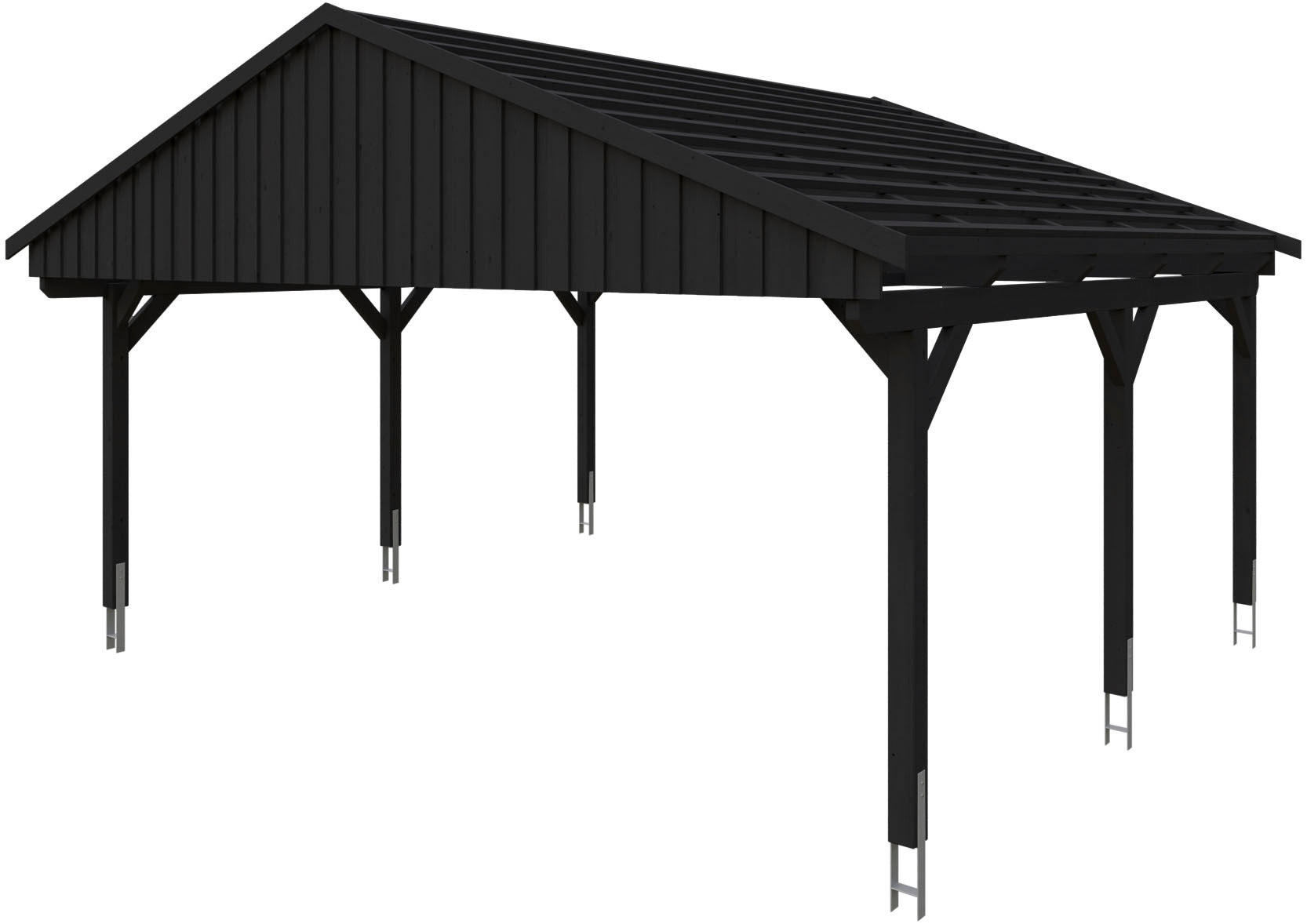 Skanholz Doppelcarport "Fichtelberg" Leimholz 574 cm Anthrazit