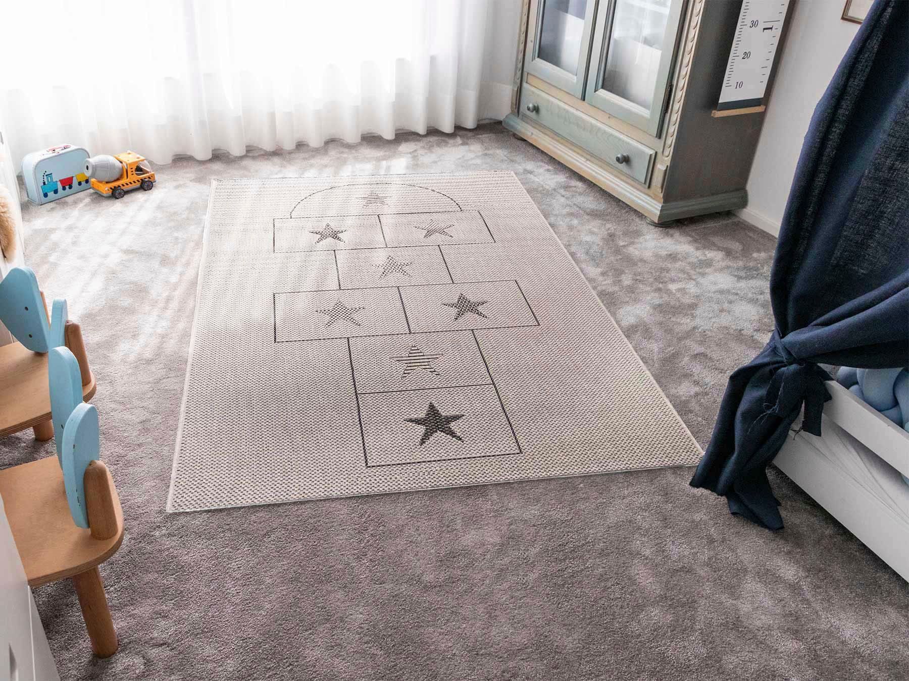 Primaflor-Ideen in Textil Kinderteppich "CABANE - Hüpfkasten" rechteckig 3 günstig online kaufen