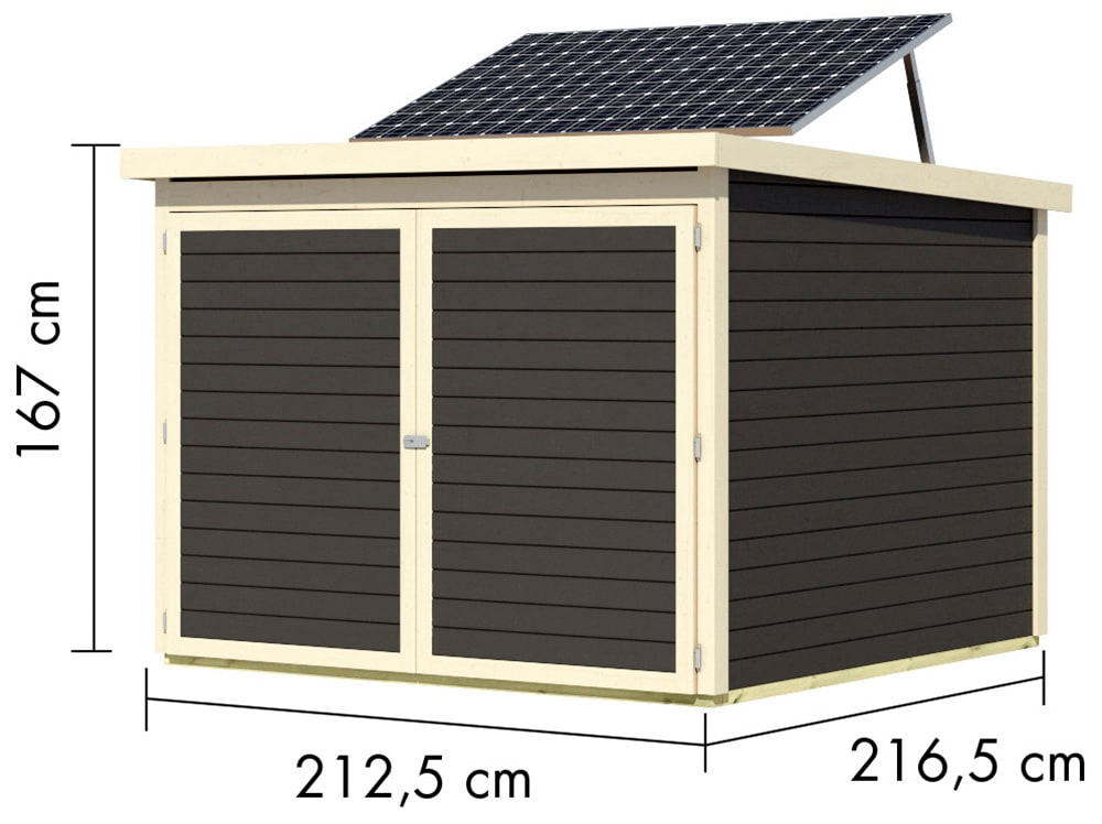 Karibu Fahrradbox »Fahrradgarage 4 Solar«, in verschiedenen Farben, mit Solarkit, BxTxH: 212,5x216,5x167 cm
