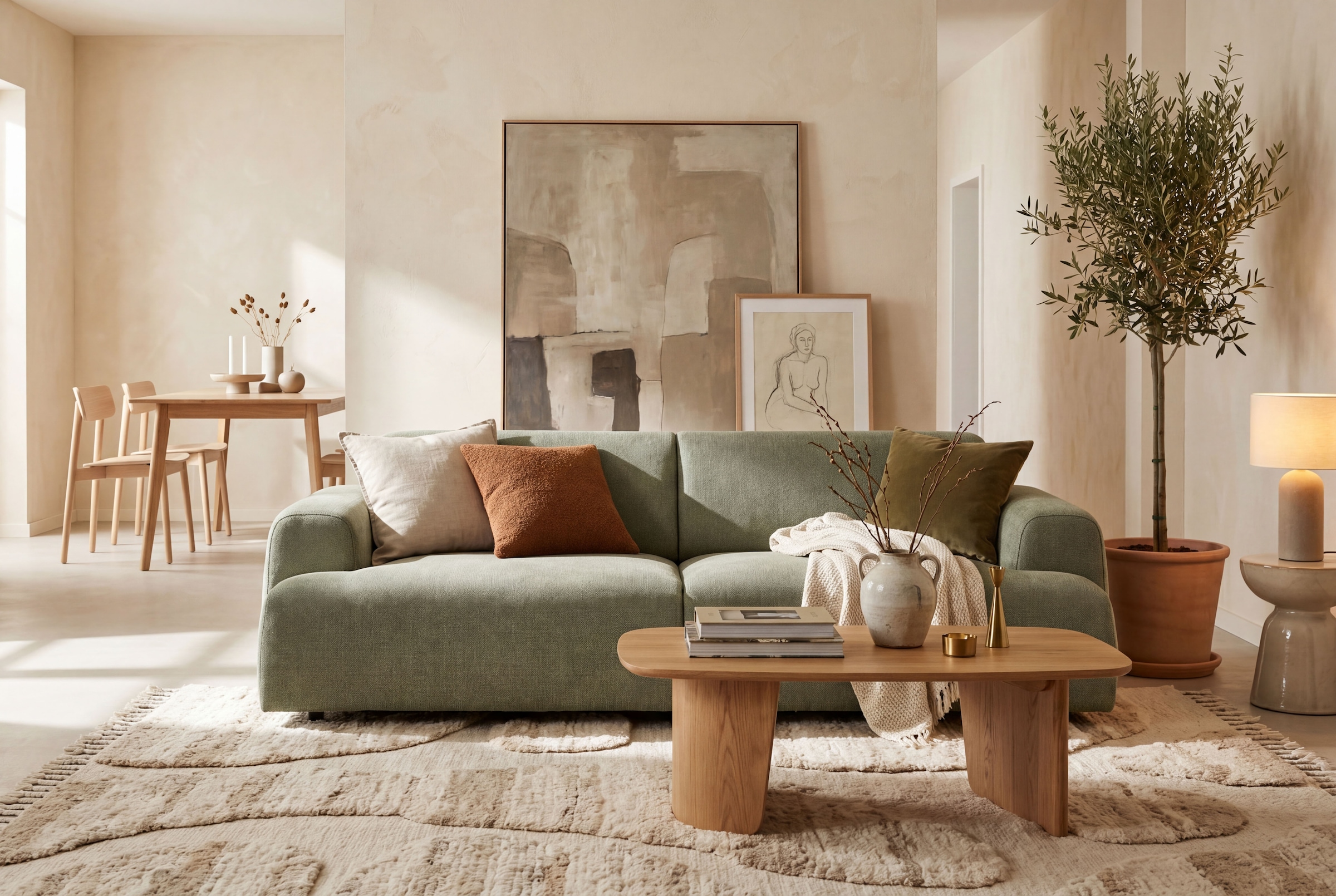 Home affaire 3-Sitzer »Linkka, Breite 237 cm« in einem weichen Chenille-Stoff, mit Wellenunterfederung