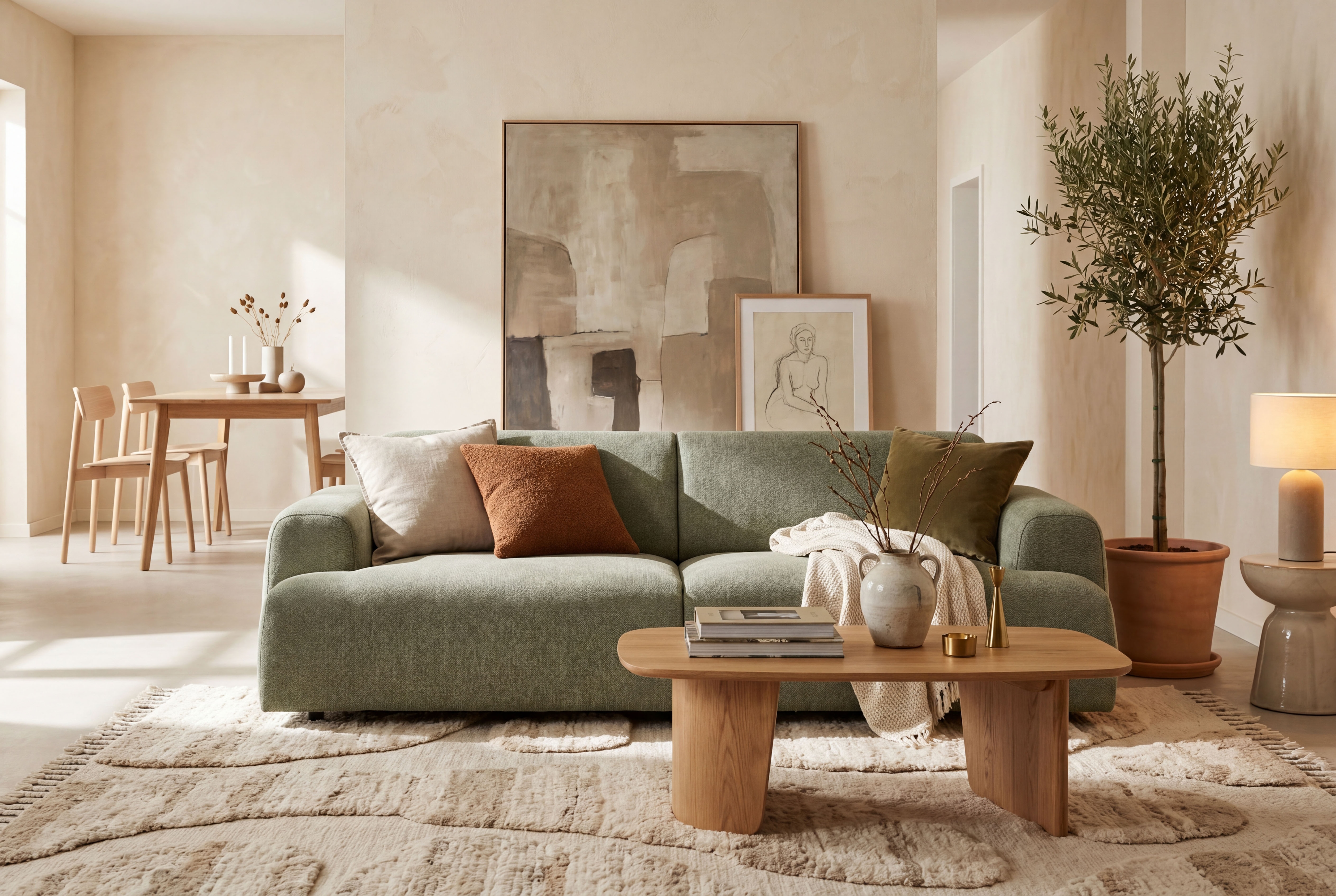OTTO home 3-Sitzer "Linkka, Breite 237 cm" in einem weichen Chenille-Stoff, mit Wellenunterfederung