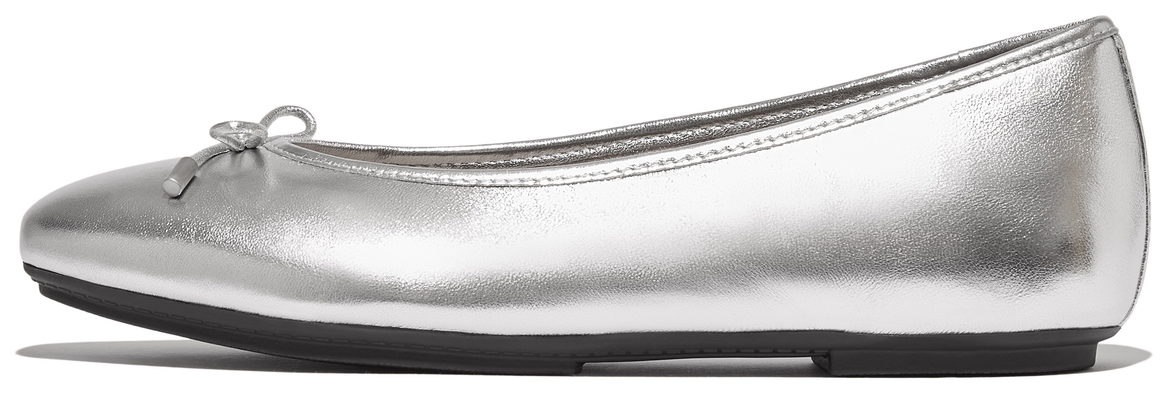 Fitflop Ballerina »Delicato Bow«, Loafer, Halbschuh, Slipper im Metallic Look