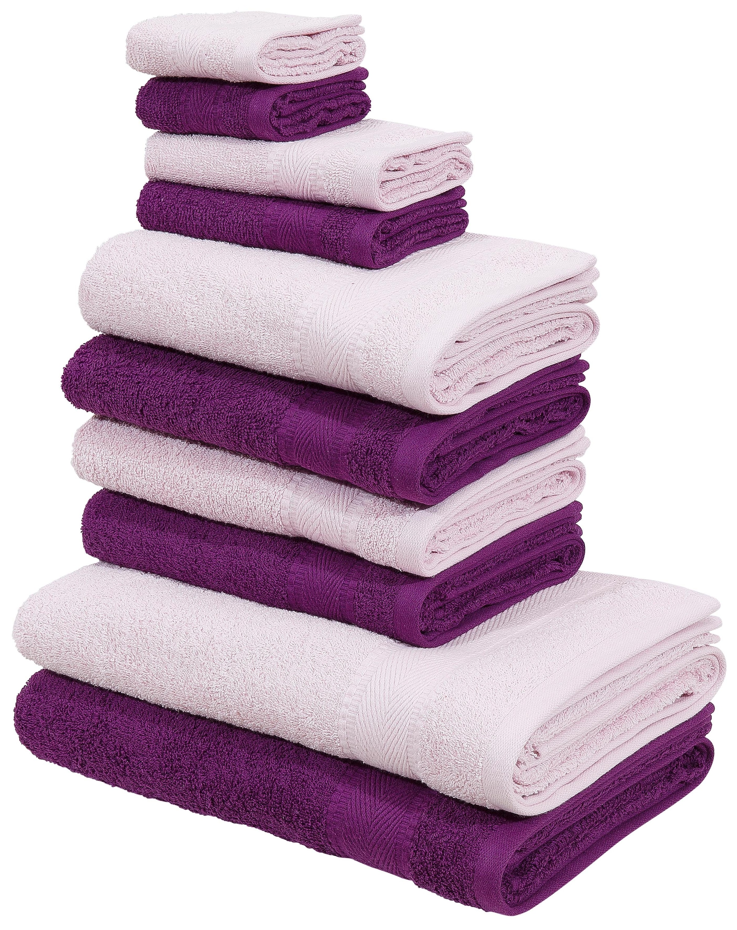 my home Handtuch Set »Afri«, Set, 10 tlg., Walkfrottee, Handtücher aus 100%  Baumwolle, weich, mit Bordüre auf Rechnung | BAUR
